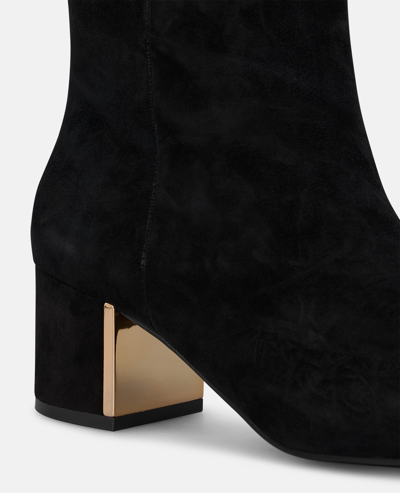 Botines básicos de mujer en ante con puntera redonda - Negro Negro-4