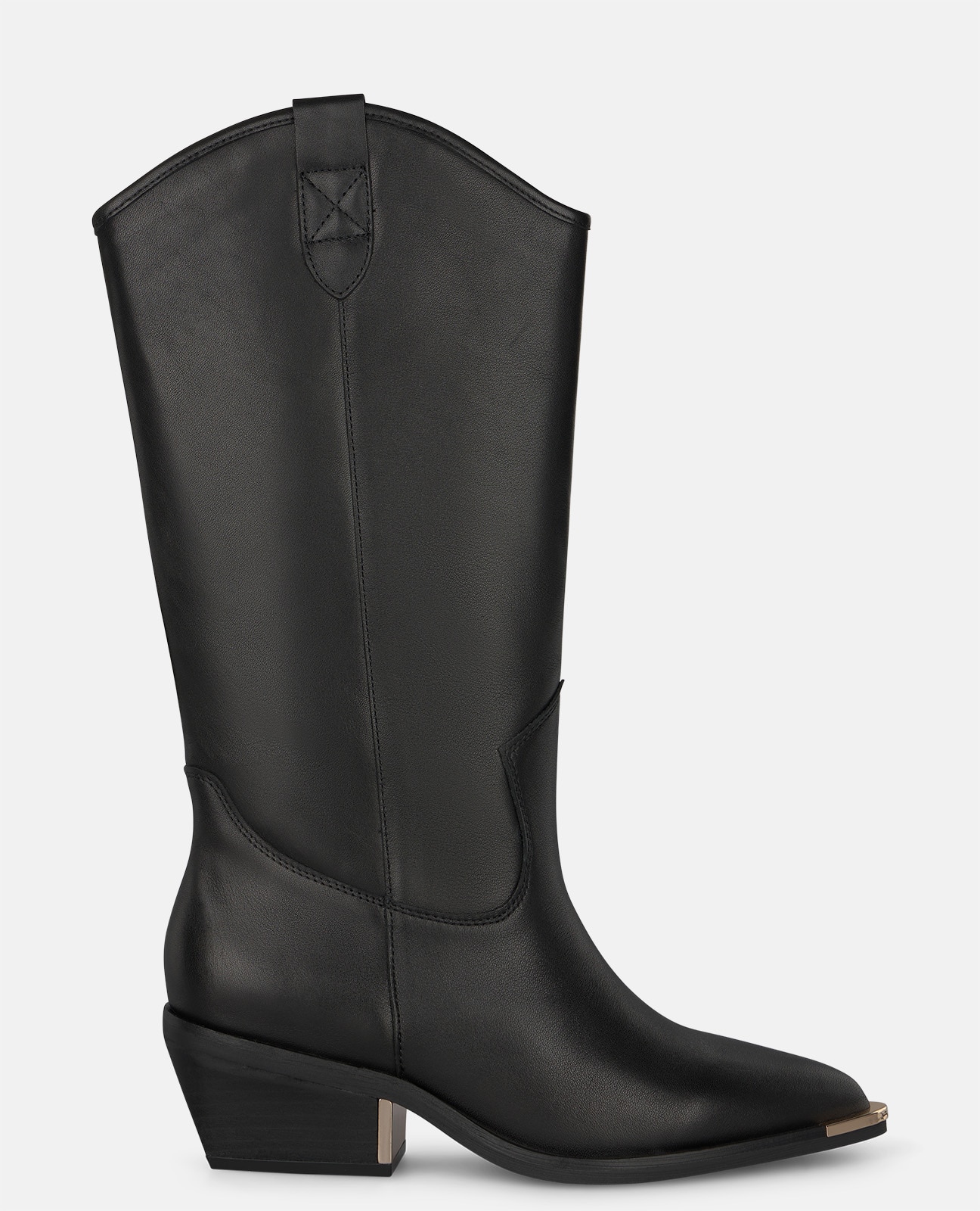 Botas cowboy de mujer en ante con tacón cuadrado - Alma en Pena - Negro Negro-1