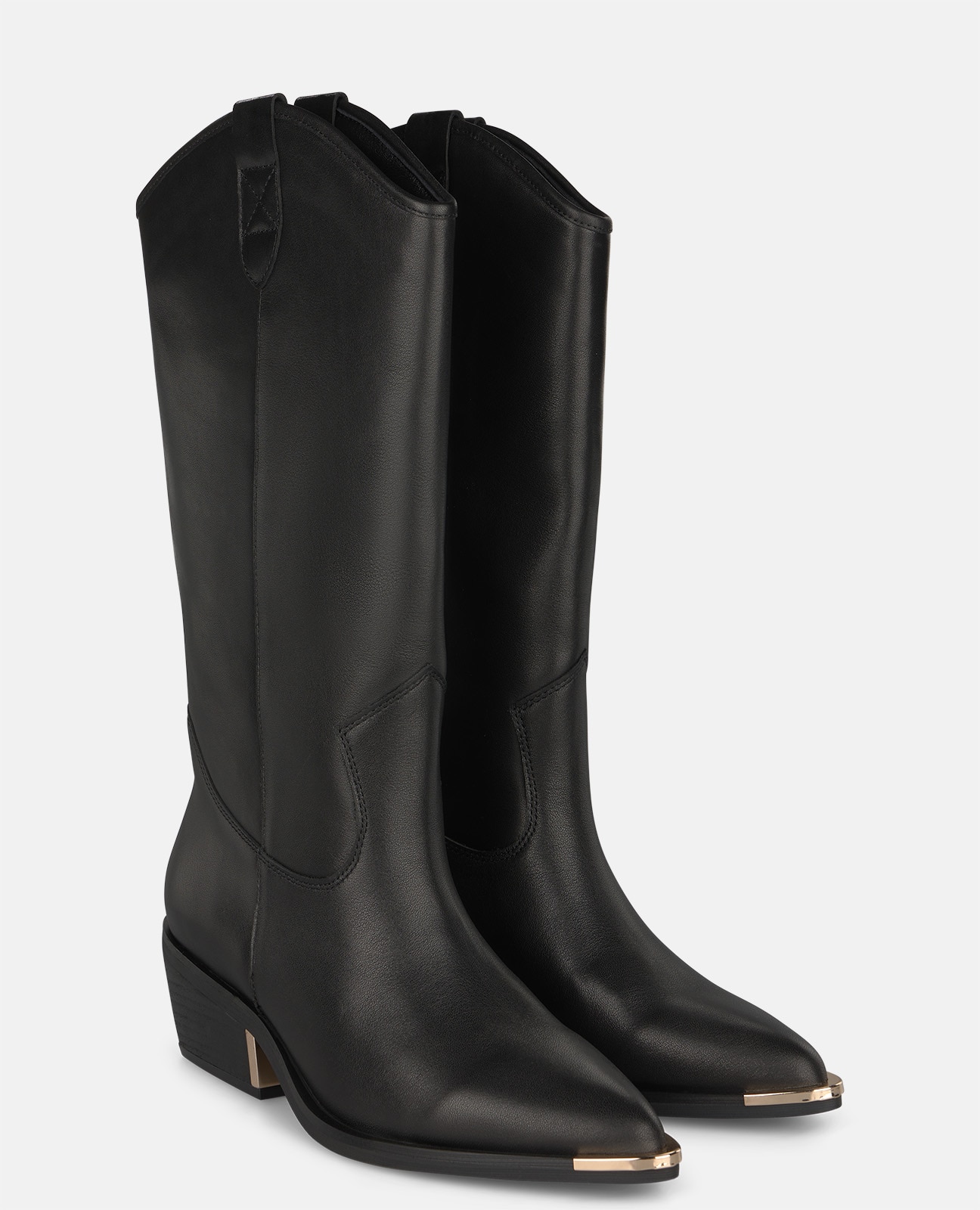 Botas cowboy de mujer en ante con tacón cuadrado - Alma en Pena - Negro Negro-3