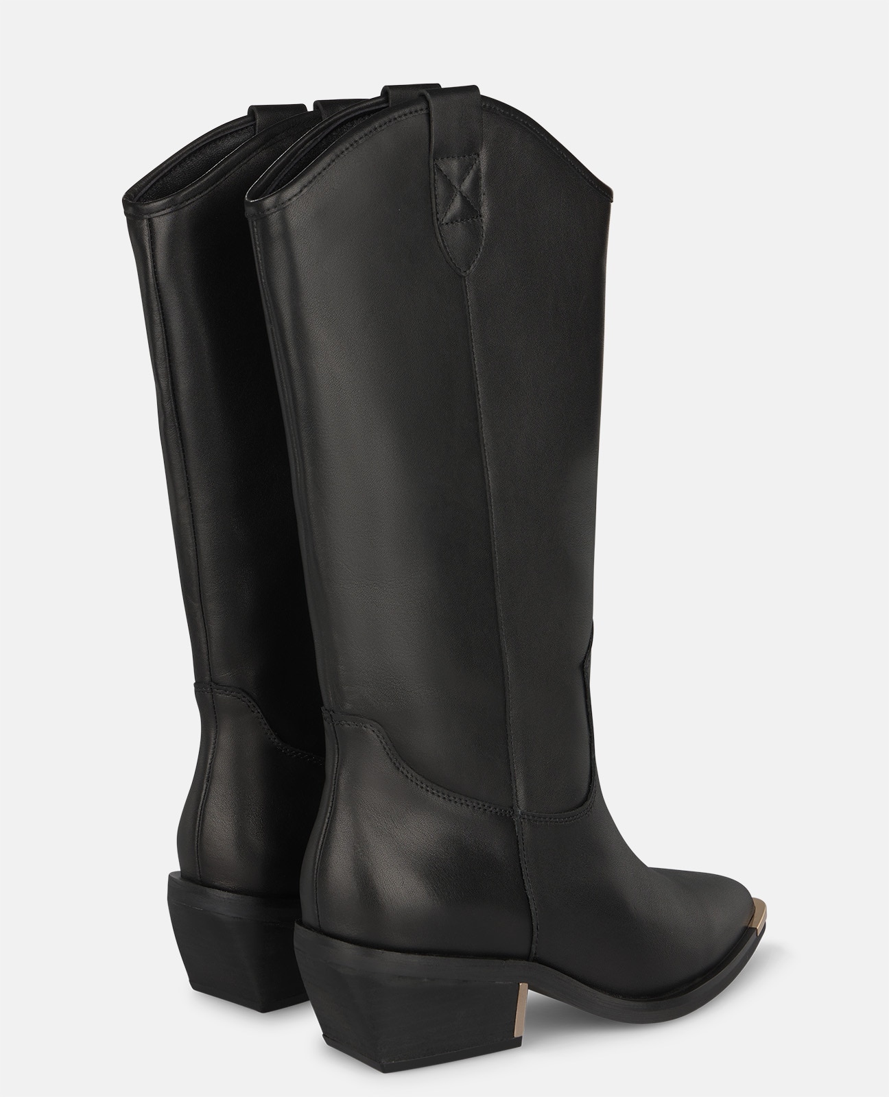 Botas cowboy de mujer en ante con tacón cuadrado - Alma en Pena - Negro Negro-2