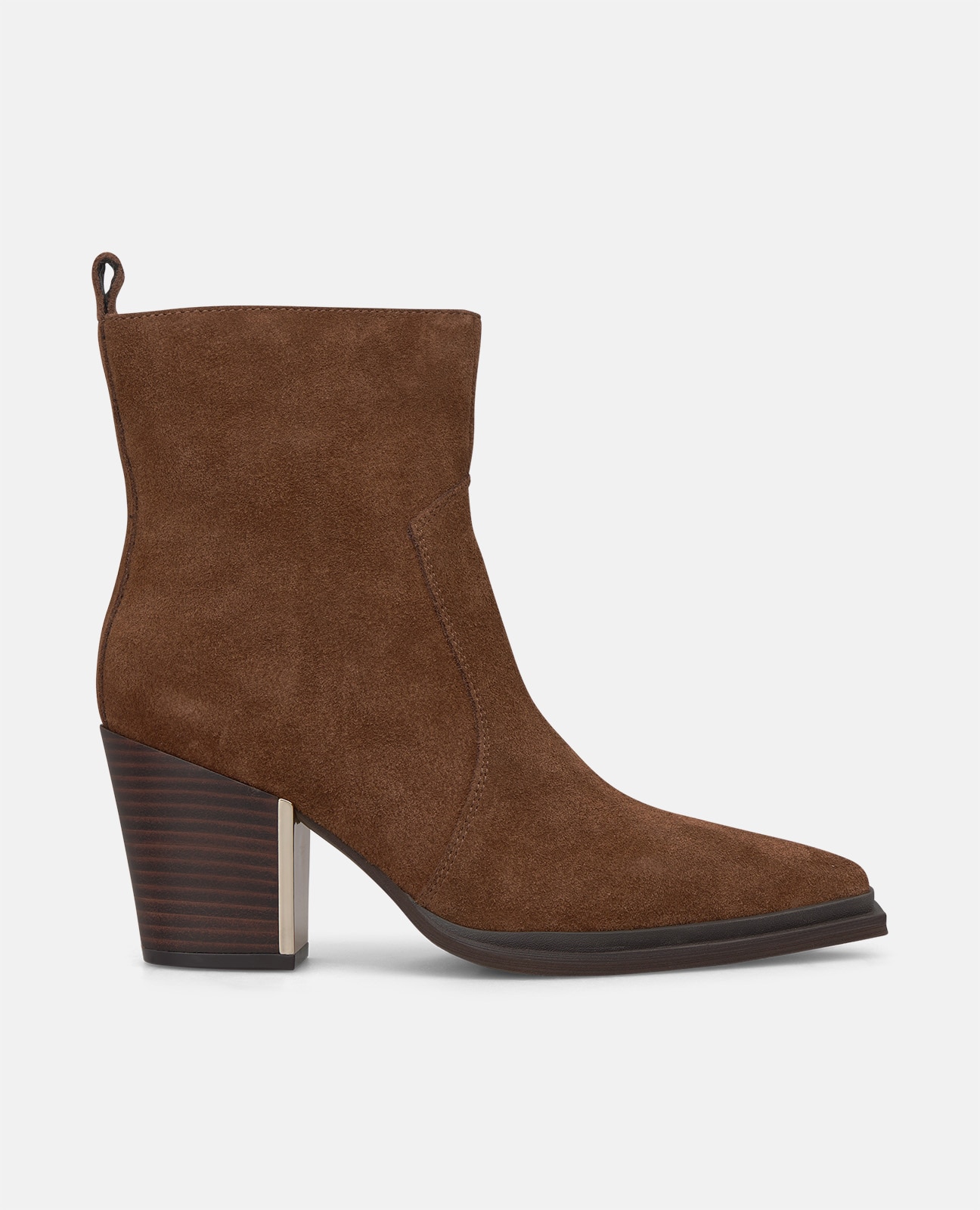 Botines básicos de mujer en piel con cierre de cremallera - Alma en Pena - Camel Camel-1