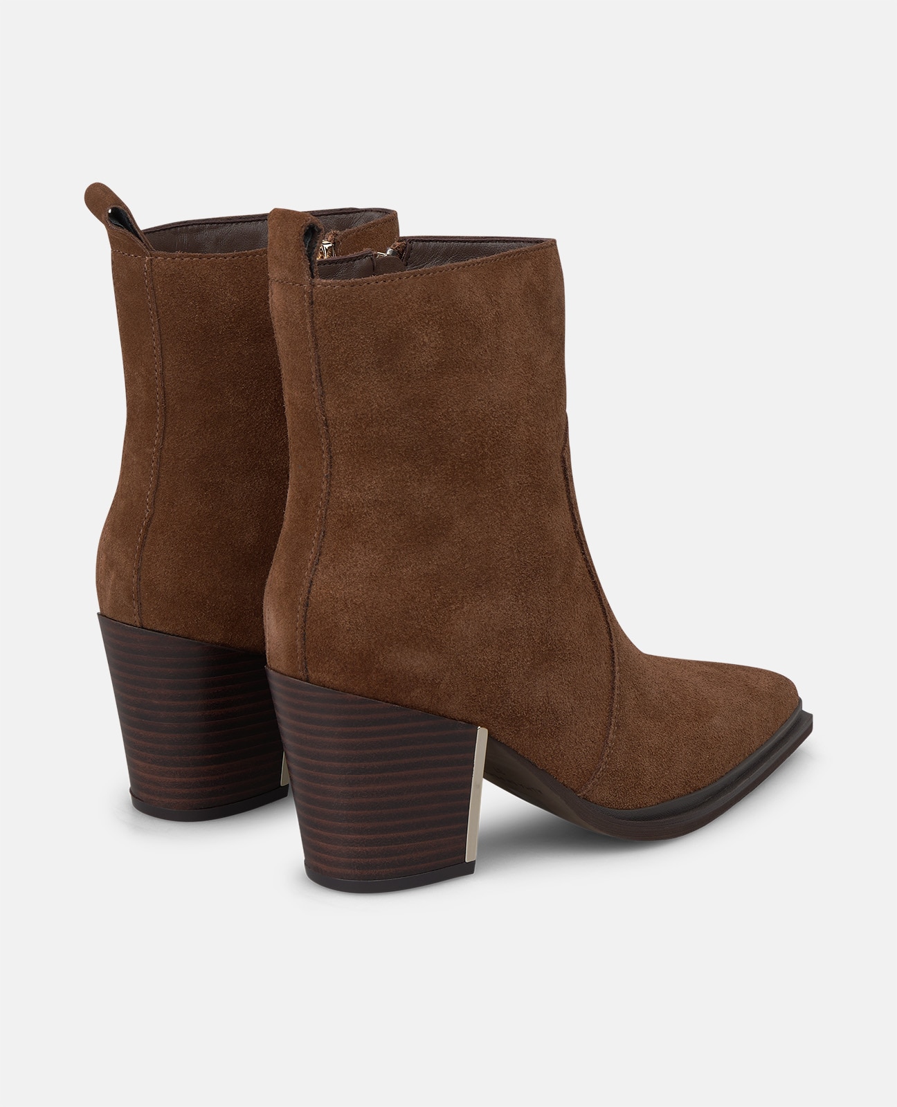 Botines básicos de mujer en piel con cierre de cremallera - Alma en Pena - Camel Camel-3