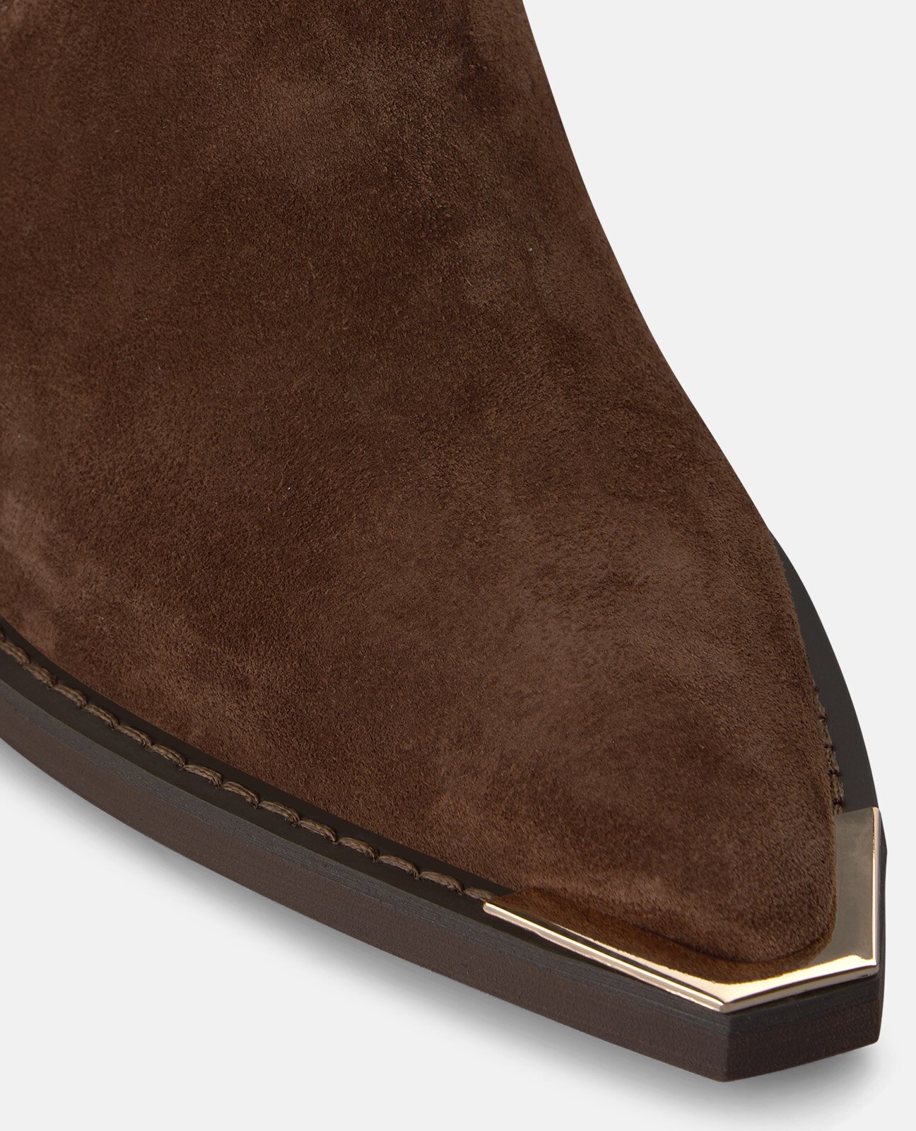 Botines chelsea de mujer en ante con acabado en punta - Alma en Pena - Camel Camel-4