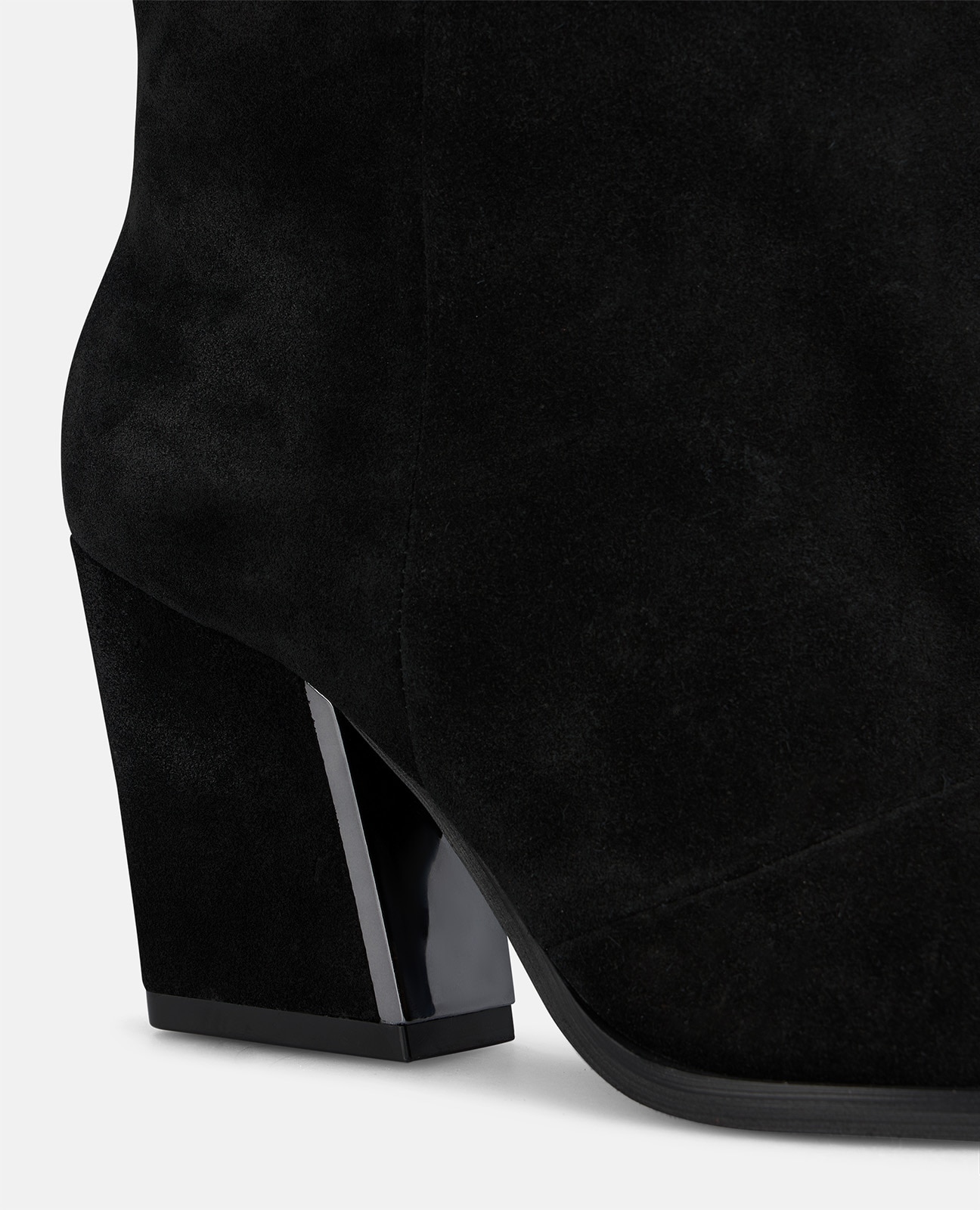 Botas básicas de mujer en ante con efecto fruncido - Negro Negro-4