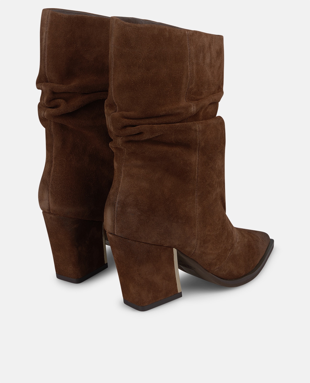 Botines básicos de mujer en ante con acabado en punta - Camel Camel-3