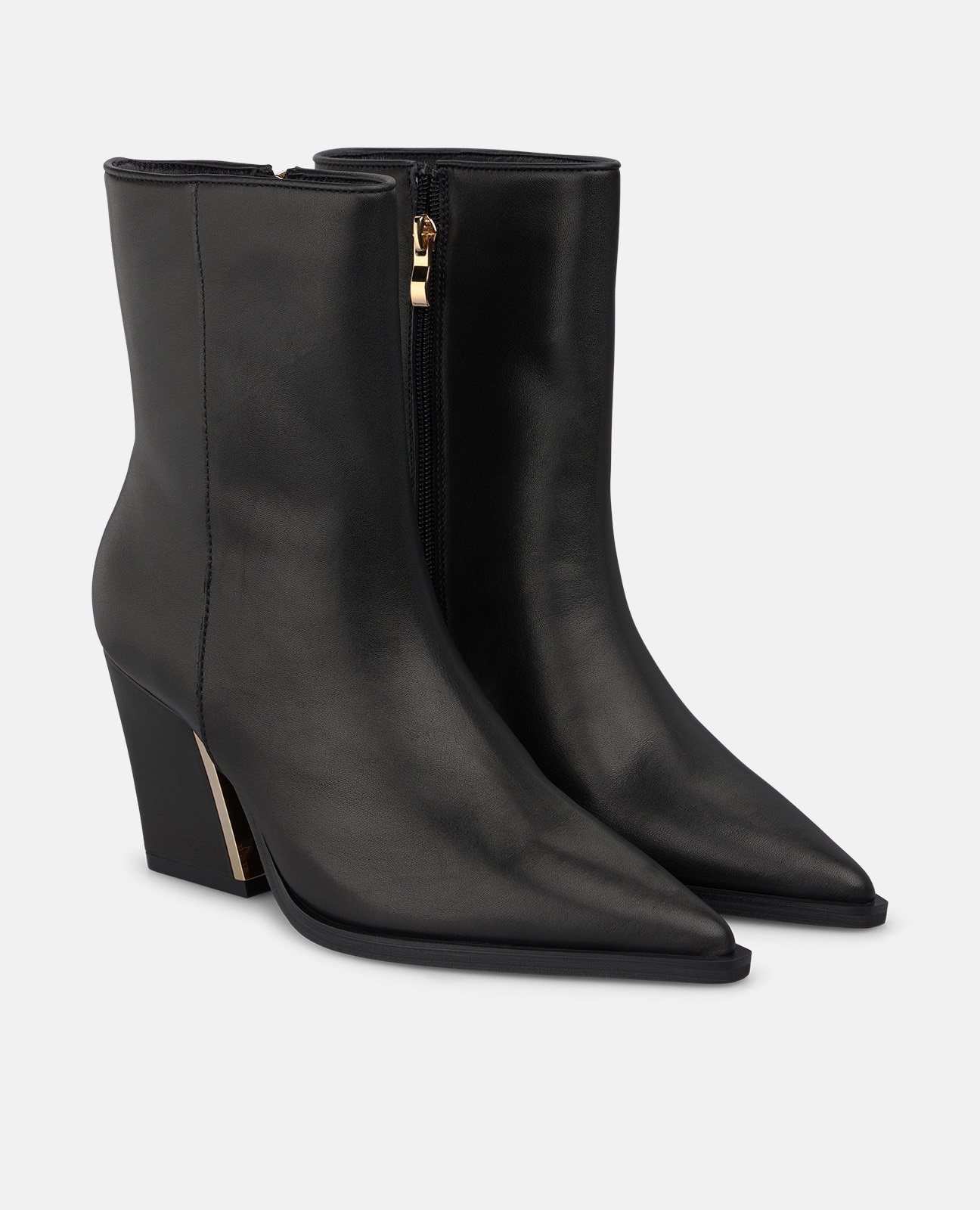 Botines básicos de mujer en napa con cierre de cremallera - Alma en Pena - Negro Negro-4