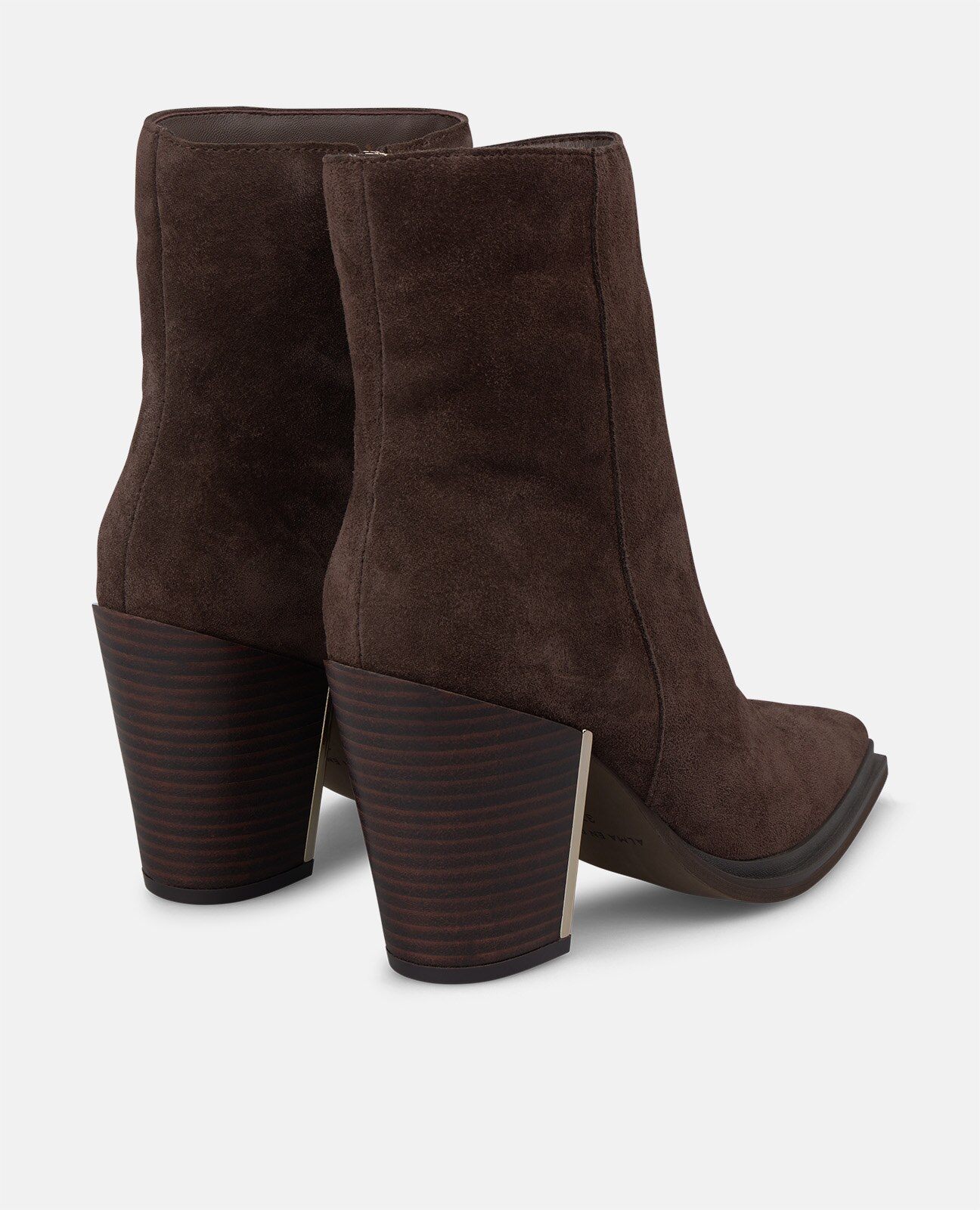 Botines básicos de mujer en ante con efecto cocodrilo - Marrón Marrón-3