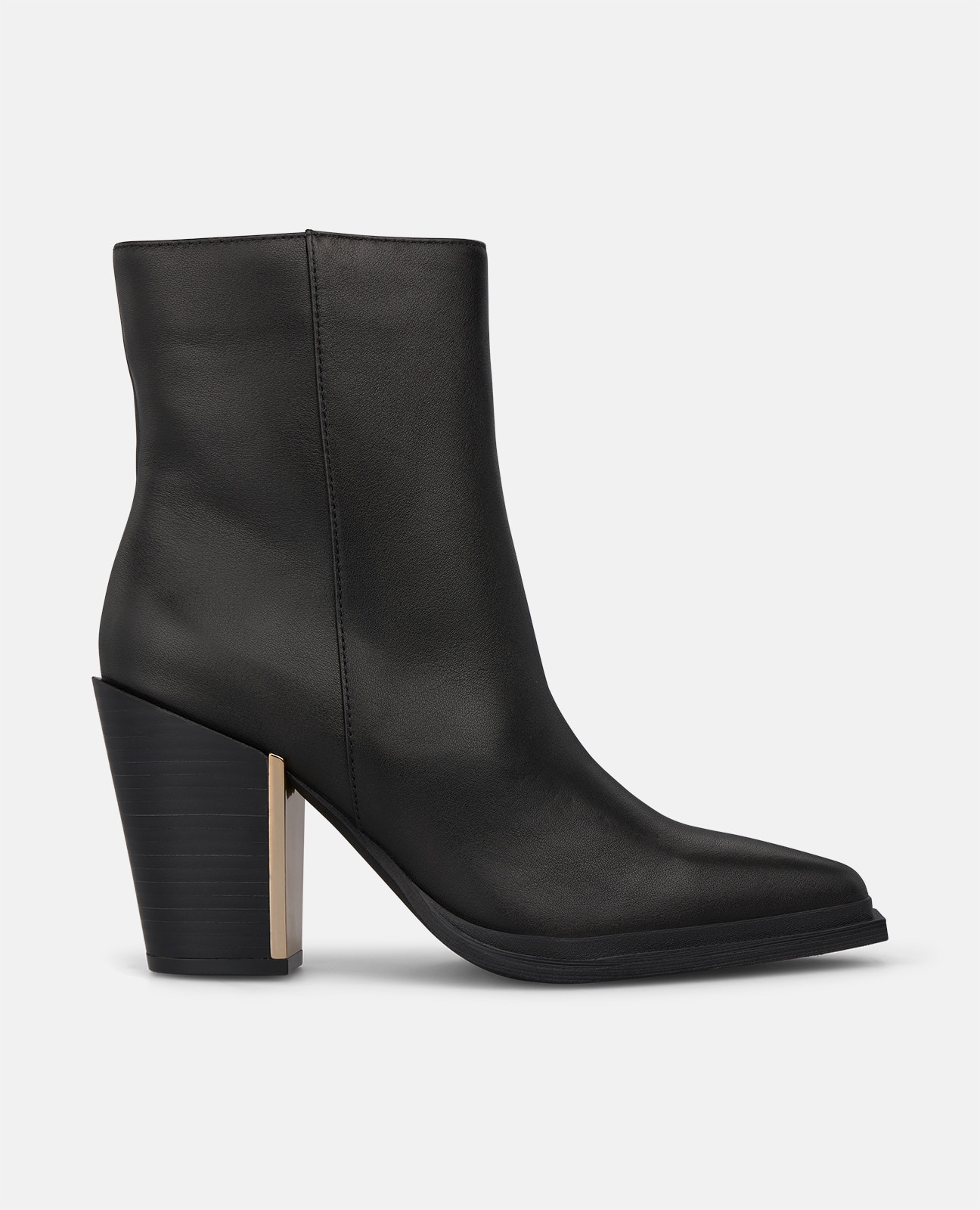 Botines básicos de mujer en napa con efecto cocodrilo - Negro Negro-1