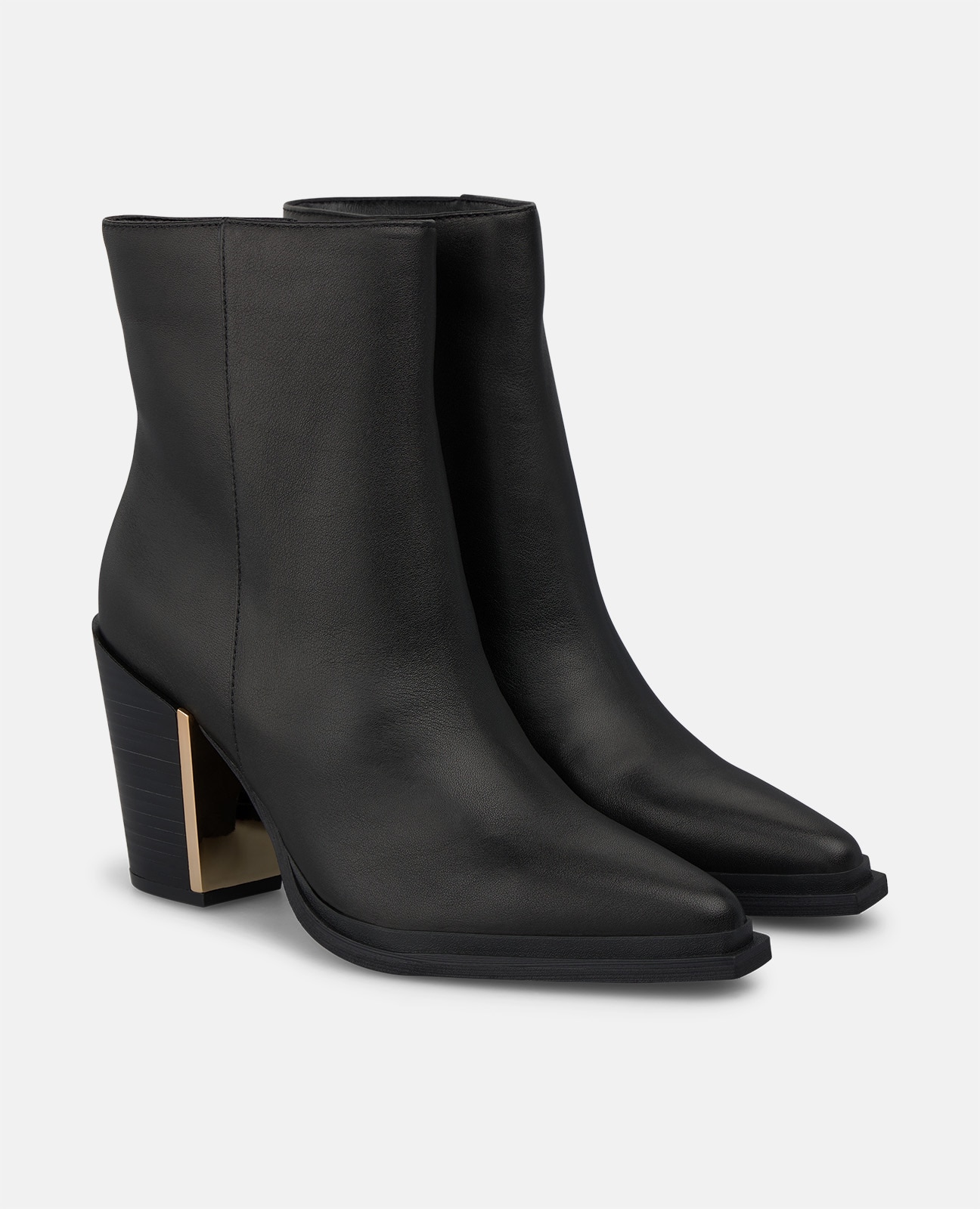 Botines básicos de mujer en napa con efecto cocodrilo - Negro Negro-3