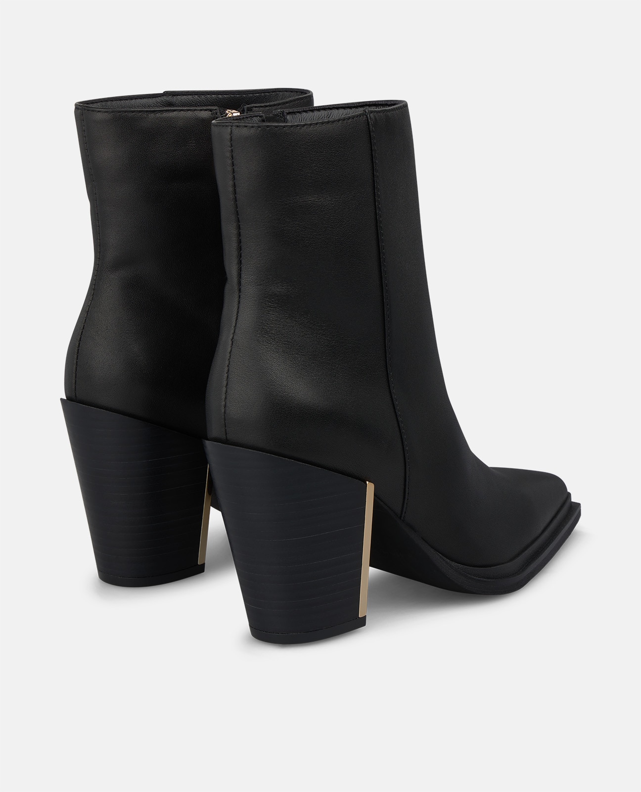 Botines básicos de mujer en napa con efecto cocodrilo - Negro Negro-2