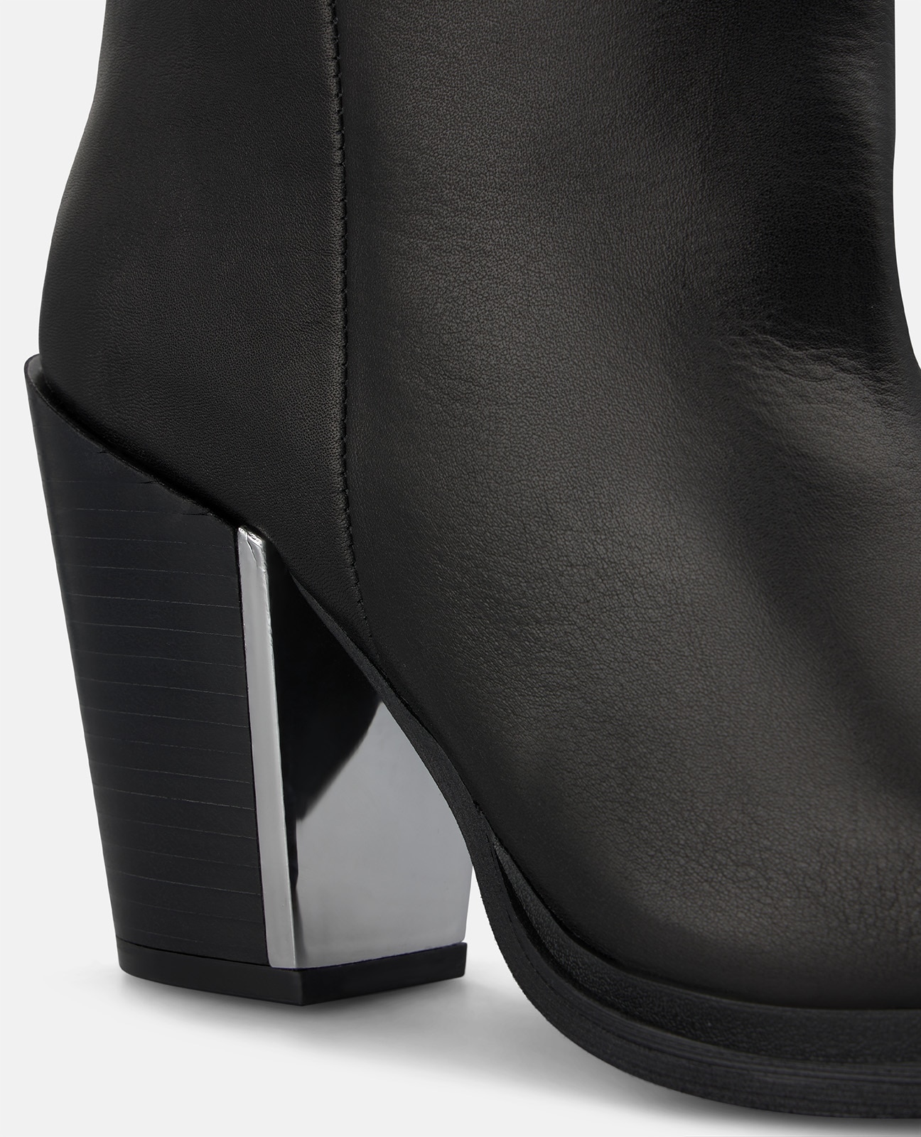 Botas básicas de mujer en napa con tacón cuadrado - Negro Negro-4