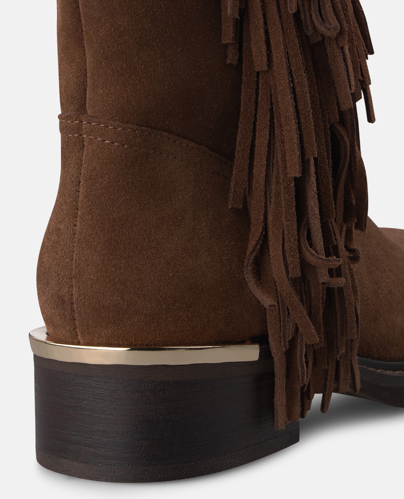 Botas básicas de mujer en piel con flecos - Alma en Pena - Camel Camel-4