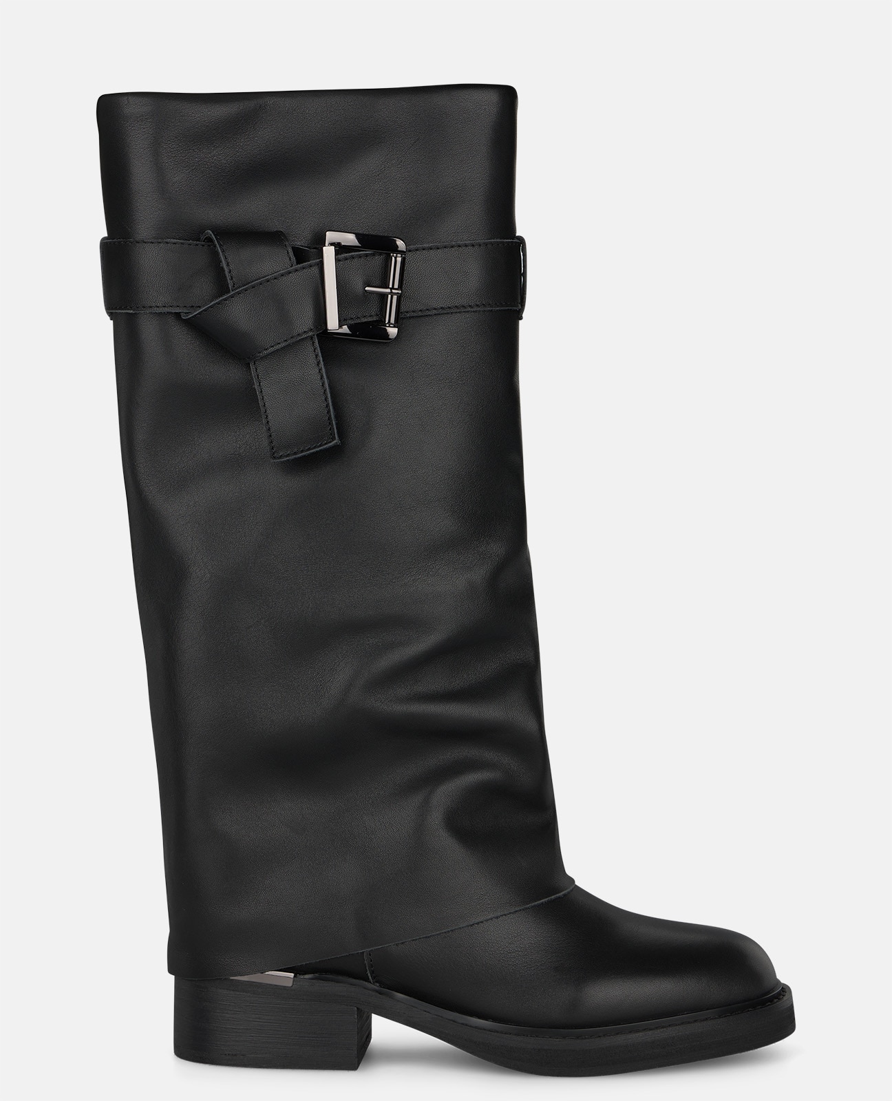 Botas básicas de mujer en napa con hebilla - Alma en Pena - Negro Negro-1