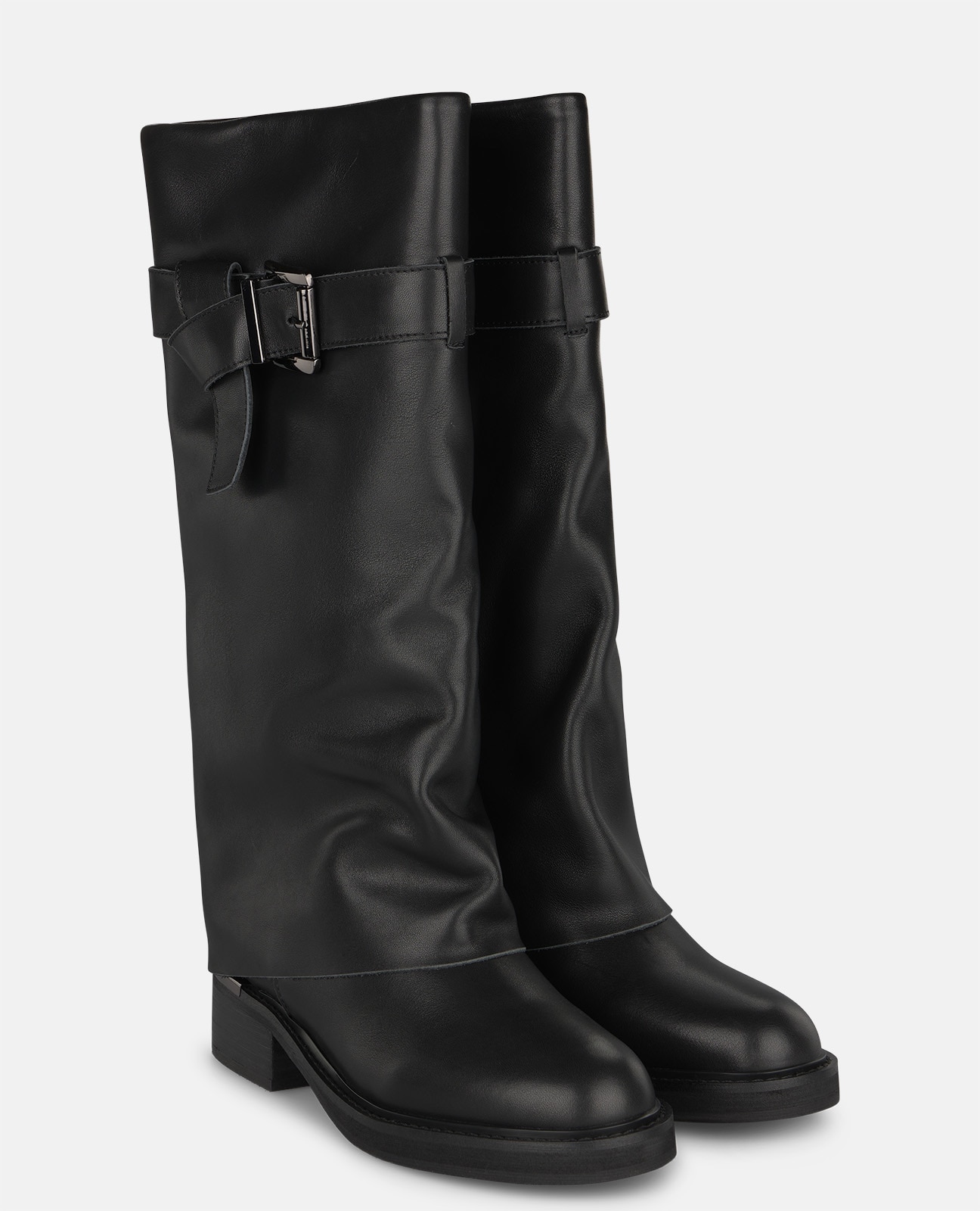 Botas básicas de mujer en napa con hebilla - Alma en Pena - Negro Negro-2