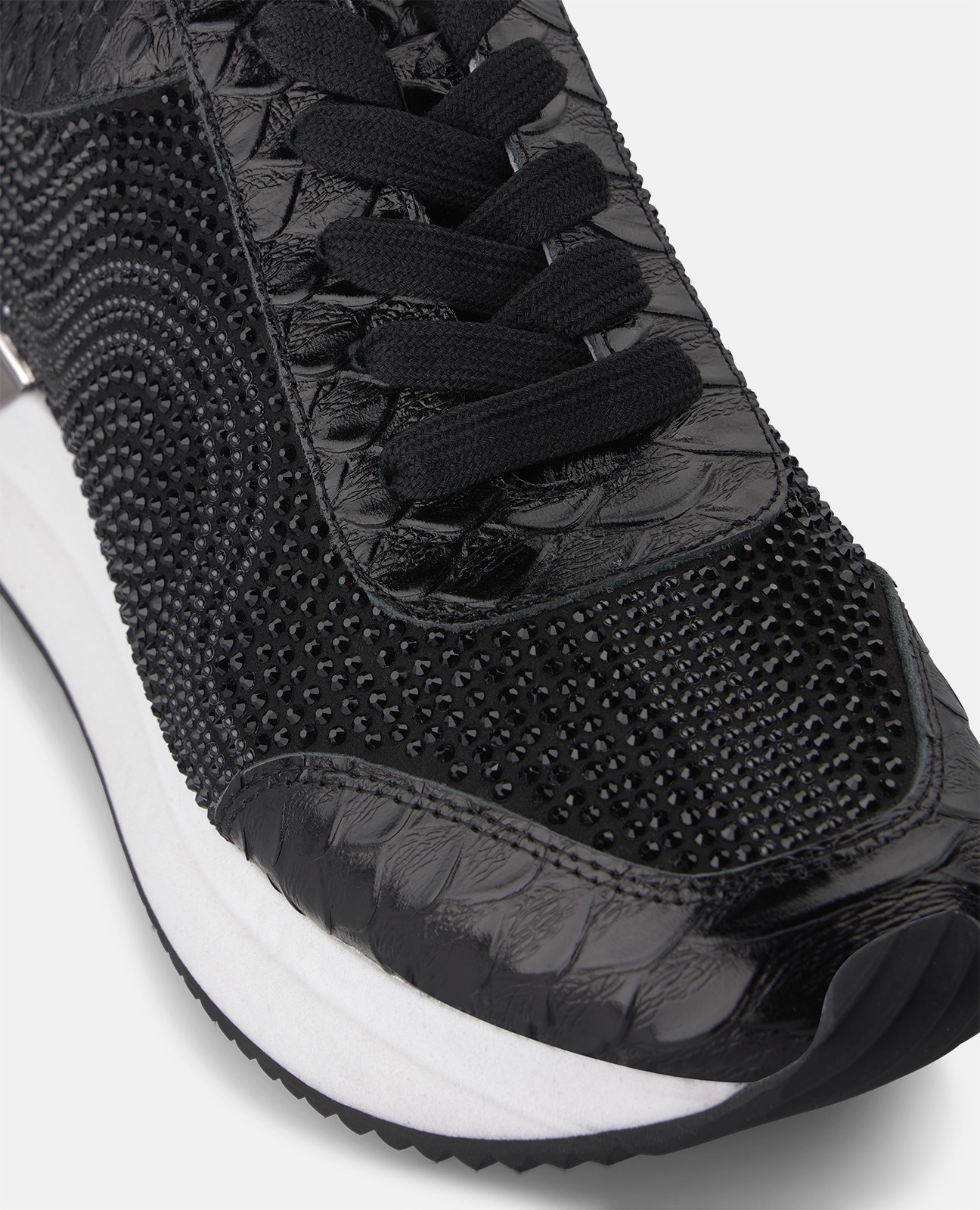 Zapatillas deportivas de mujer metalizadas con pedrería - Alma en Pena - Negro Negro-4