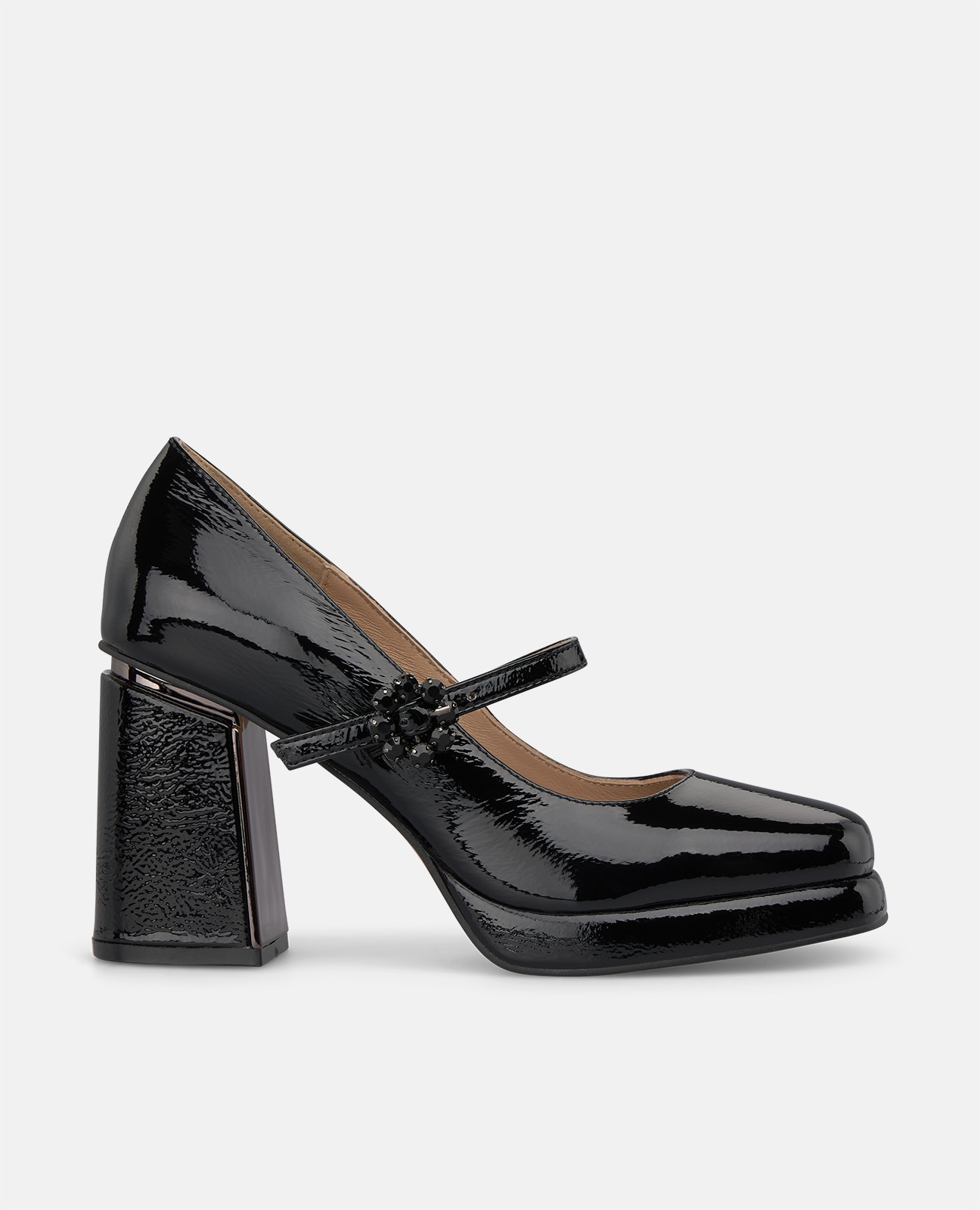 Zapato de salón de mujer en charol con plataforma - Alma en Pena - Negro Negro-1