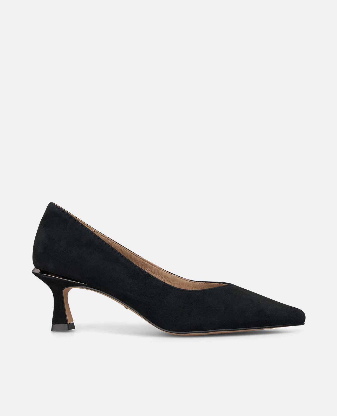 Zapatos de salón de mujer en ante con acabado en punta - Alma en Pena - Negro Negro-1