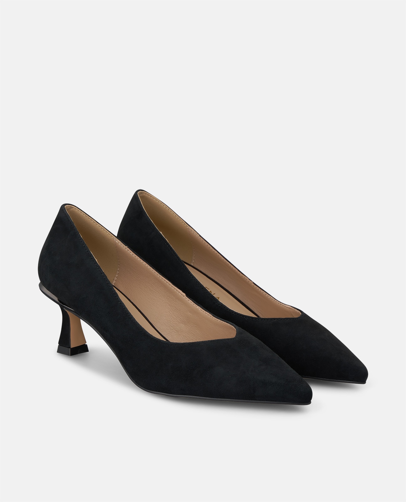 Zapatos de salón de mujer en ante con acabado en punta - Alma en Pena - Negro Negro-3