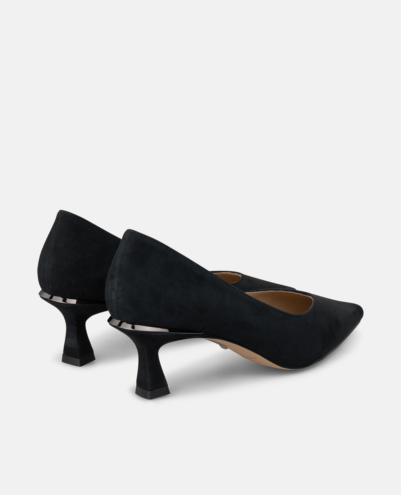 Zapatos de salón de mujer en ante con acabado en punta - Alma en Pena - Negro Negro-2