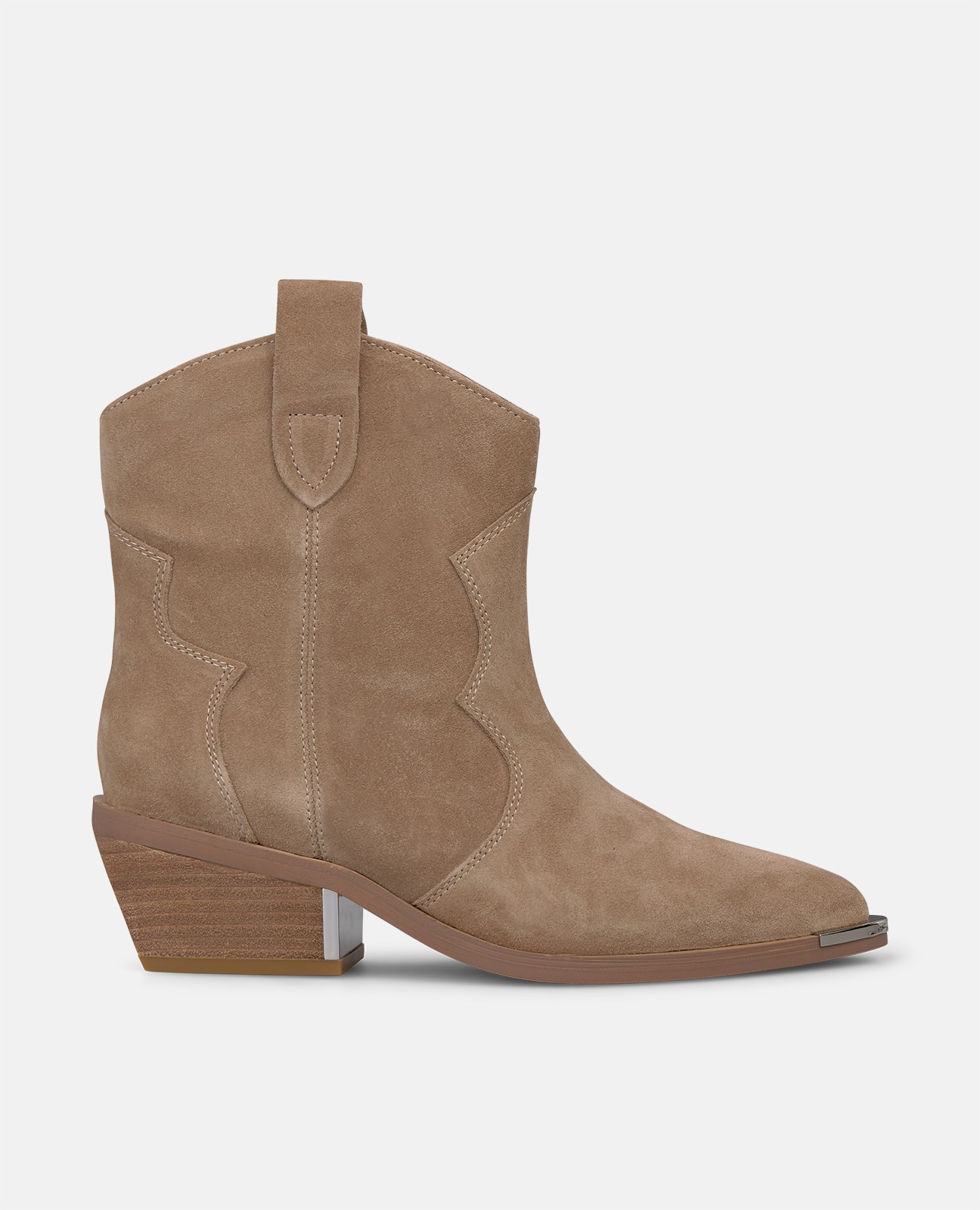 Botines cowboy de mujer en ante con tiradores - Alma en Pena - Visón Visón-1