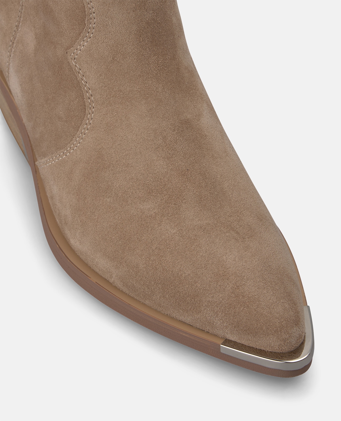 Botines cowboy de mujer en ante con tiradores - Alma en Pena - Visón Visón-4