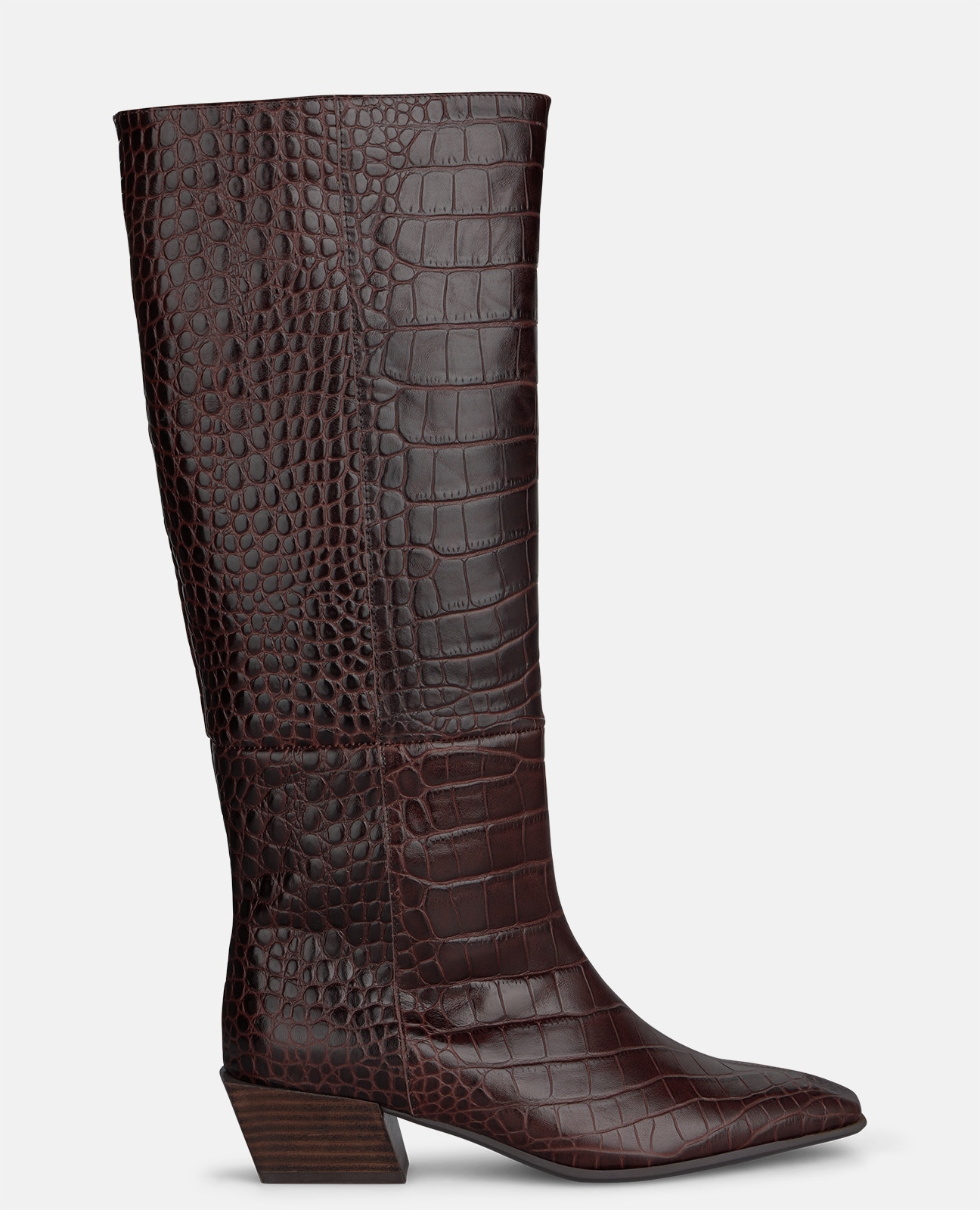 Botas básicas de mujer en piel animal print - Marrón Marrón-1