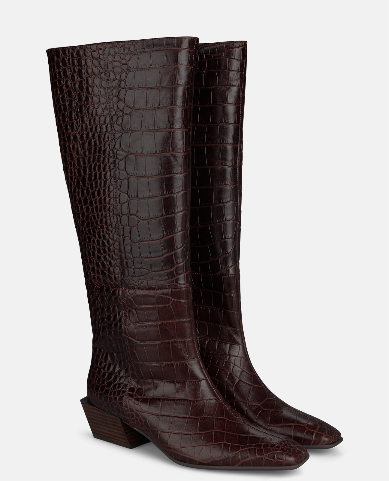 Botas básicas de mujer en piel animal print - Marrón Marrón-2