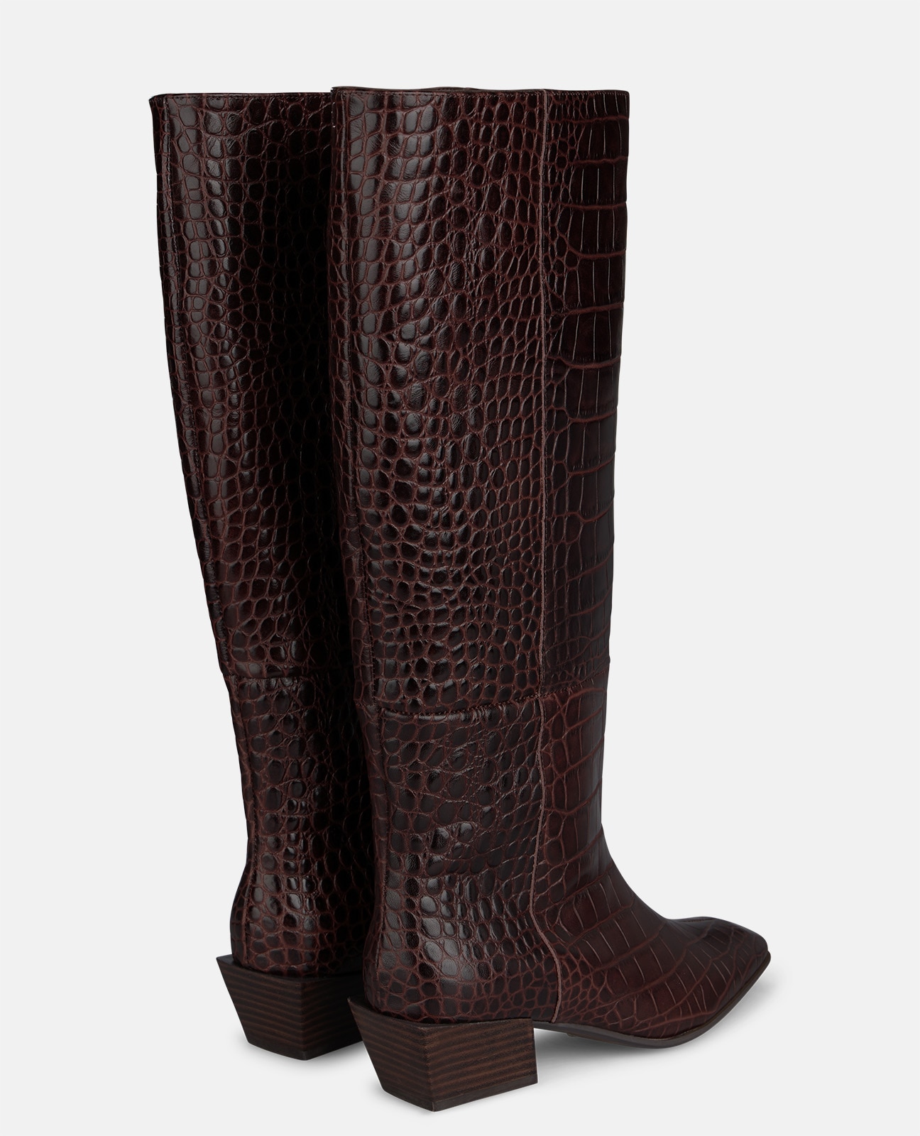 Botas básicas de mujer en piel animal print - Marrón Marrón-3