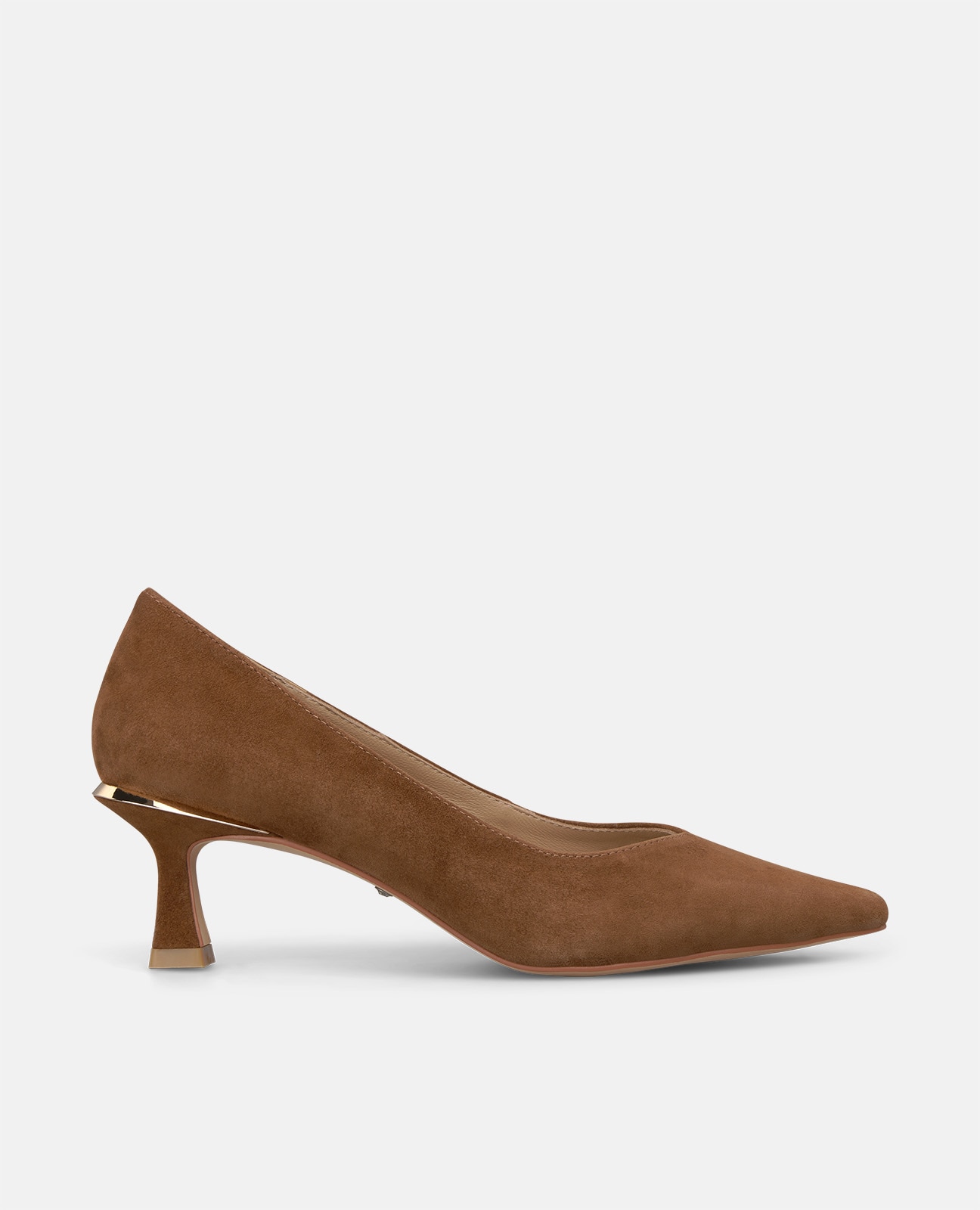 Zapatos de salón de mujer en ante con acabado en punta - Alma en Pena - Camel Camel-1