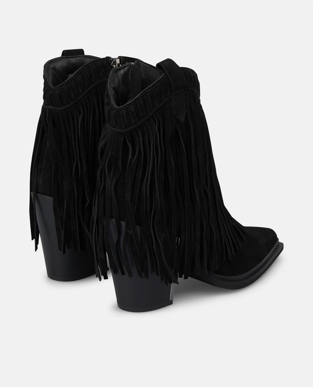 Botines básicos de mujer en ante con flecos - Alma en Pena - Negro Negro-2