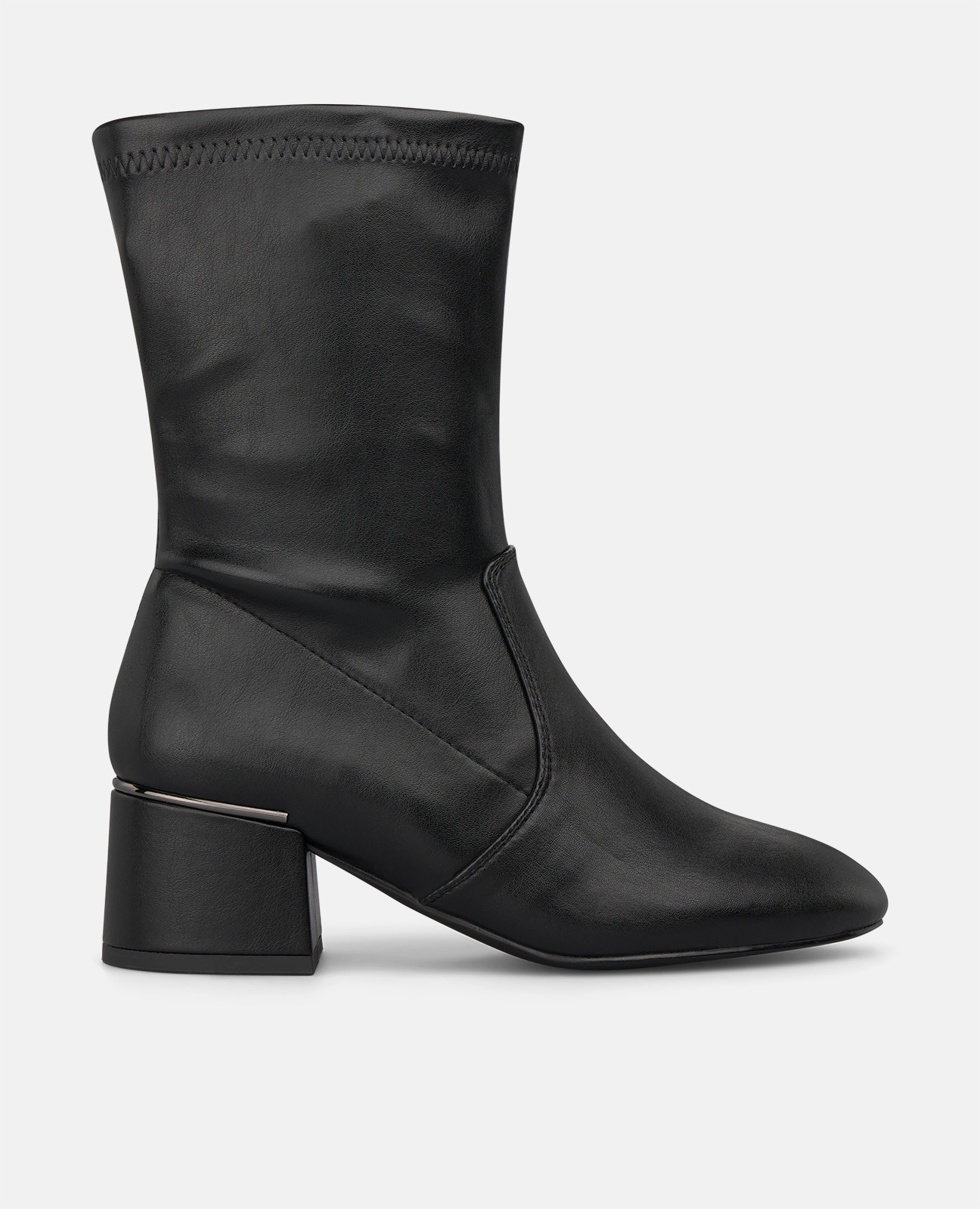 Botines básicos de mujer con puntera redonda y cierre de cremallera - Alma en Pena - Negro Negro-1