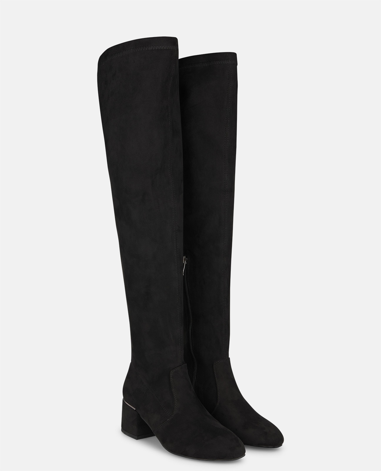 Botas básicas de mujer con caña alta y cierre de cremallera - Alma en Pena - Negro Negro-3