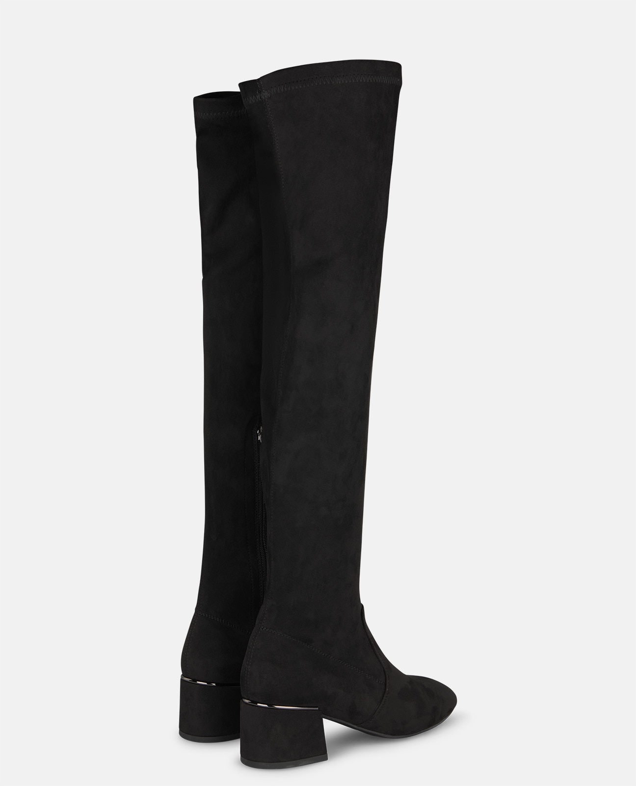 Botas básicas de mujer con caña alta y cierre de cremallera - Alma en Pena - Negro Negro-2