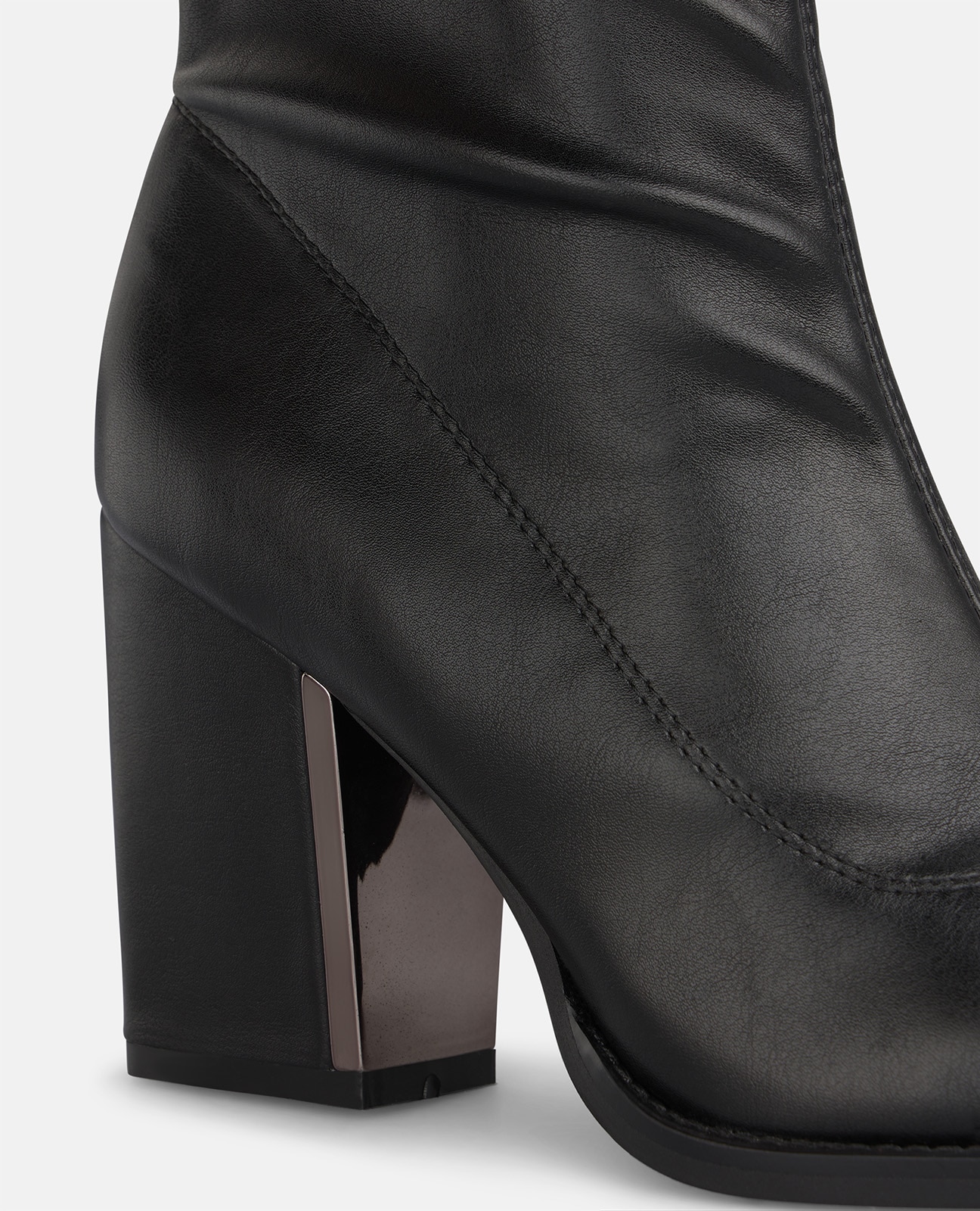 Botines básicos de mujer con cierre de cremallera y tacón cuadrado - Alma en Pena - Negro Negro-4