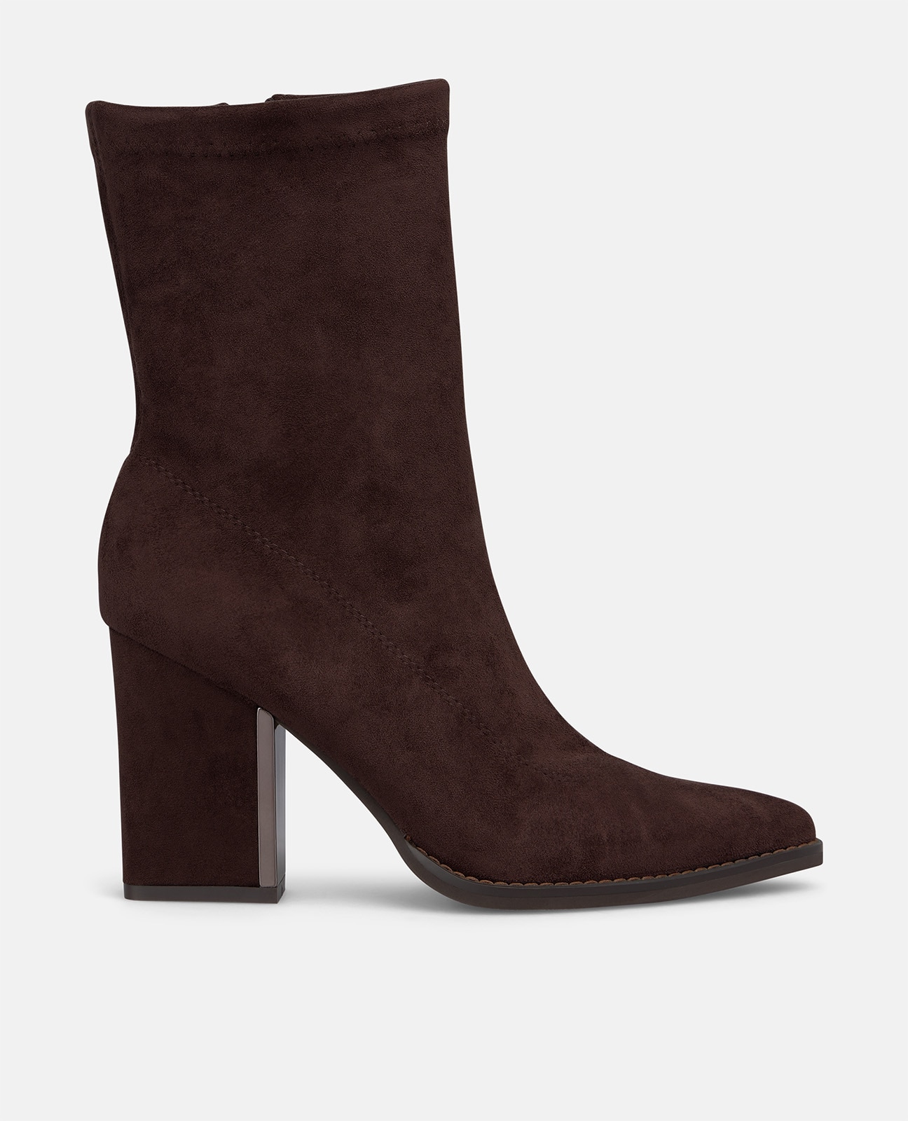 Botines básicos de mujer con cierre de cremallera y tacón cuadrado - Alma en Pena - Marrón Marrón-1
