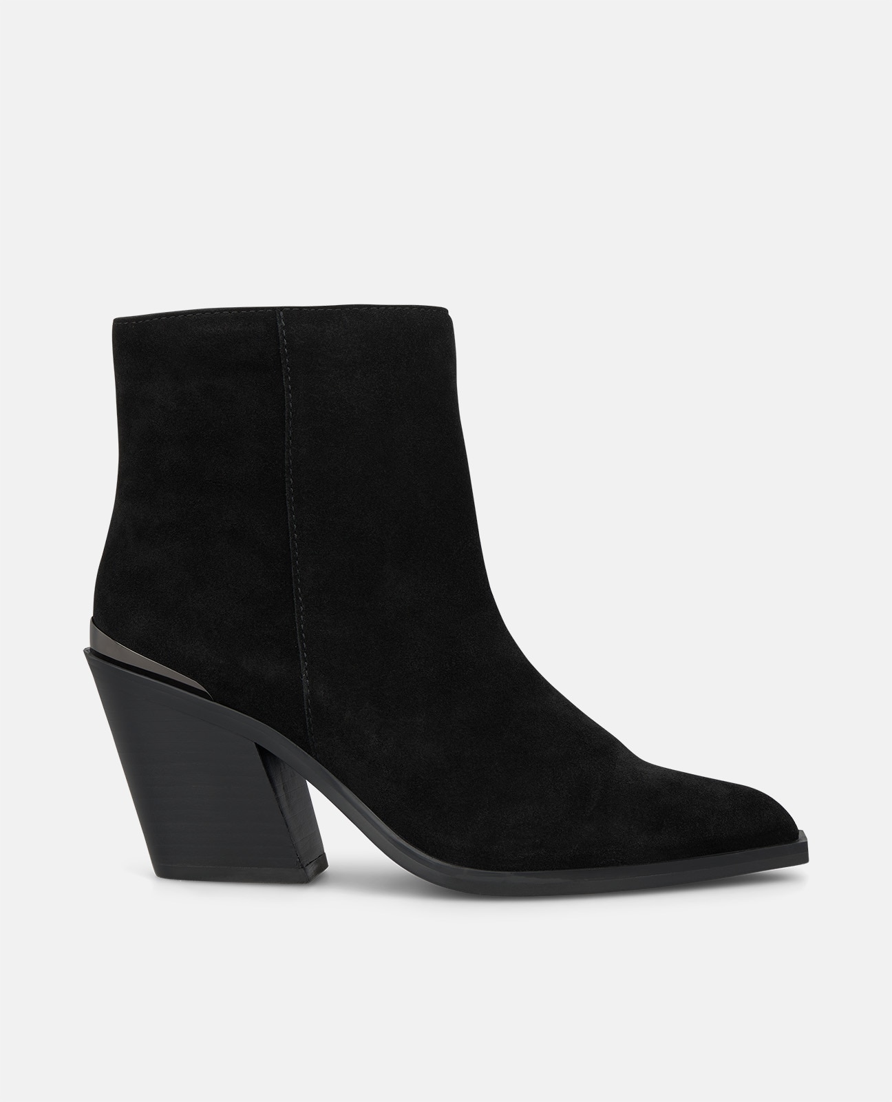 Imagen 1 de Botines básicos de mujer en piel serraje con cierre de cremallera Negro