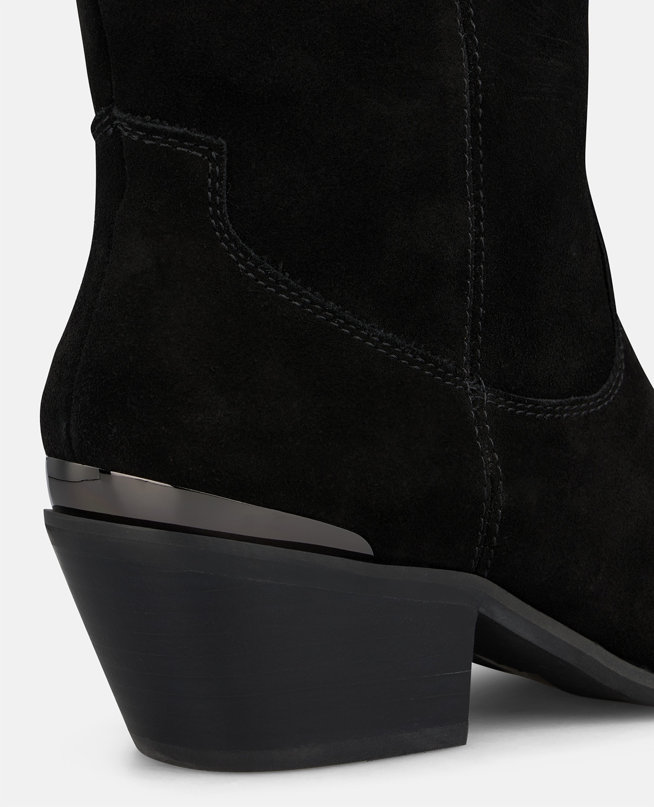 Botas cowboy de mujer en ante con tiradores laterales - Alma en Pena - Negro Negro-4