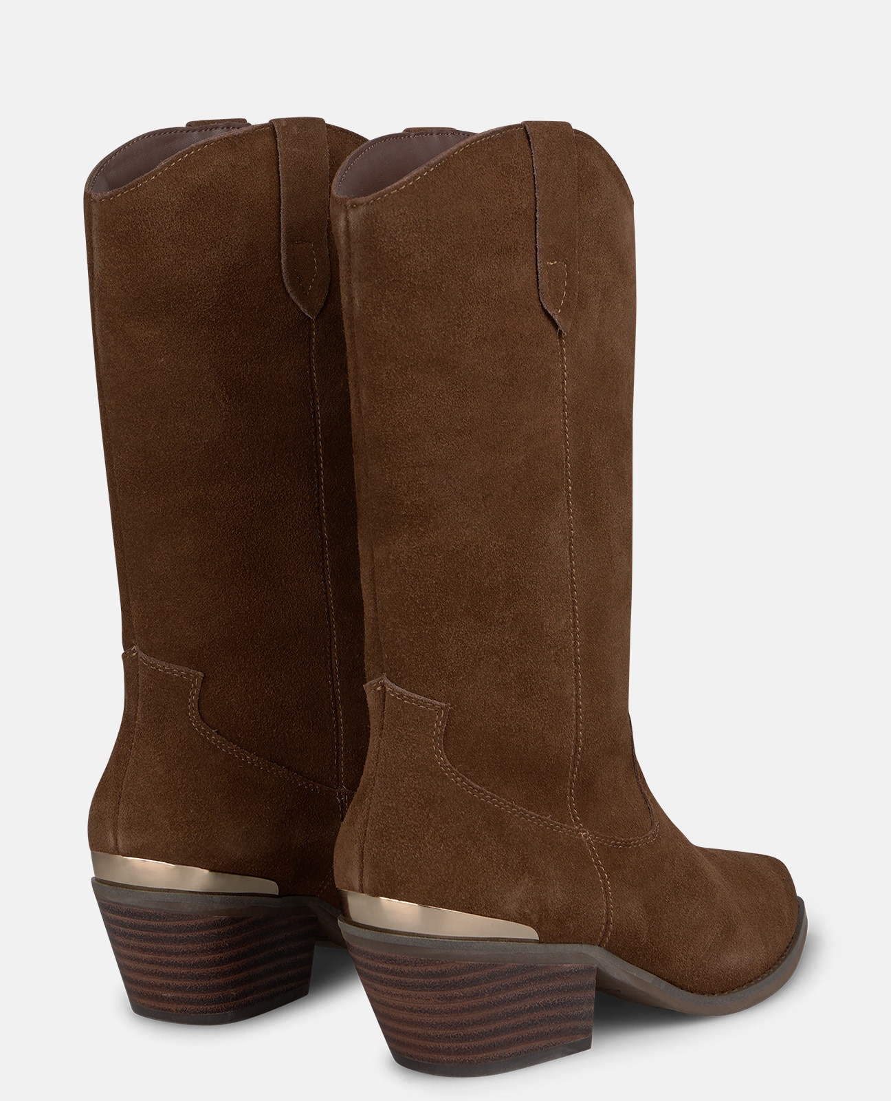 Botas cowboy de mujer en ante con tiradores laterales - Alma en Pena - Camel Camel-2