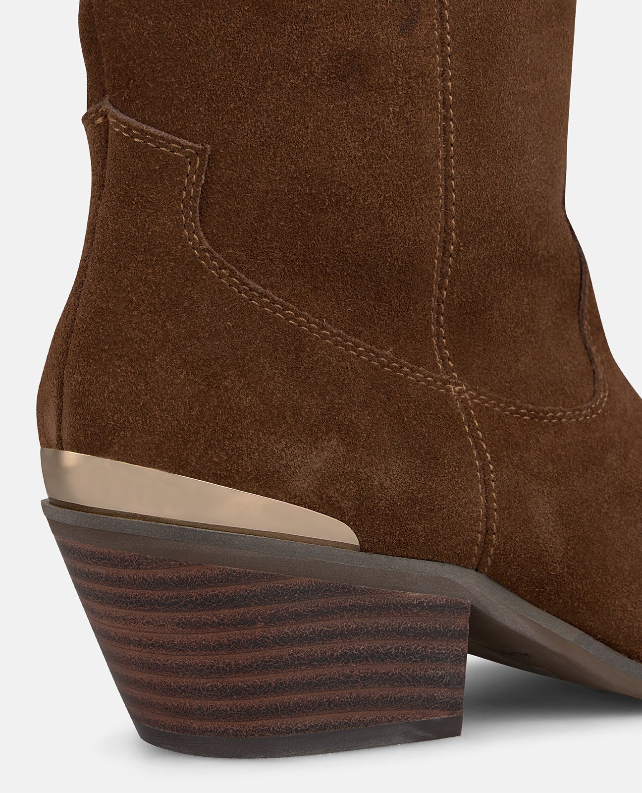 Botas cowboy de mujer en ante con tiradores laterales - Alma en Pena - Camel Camel-4