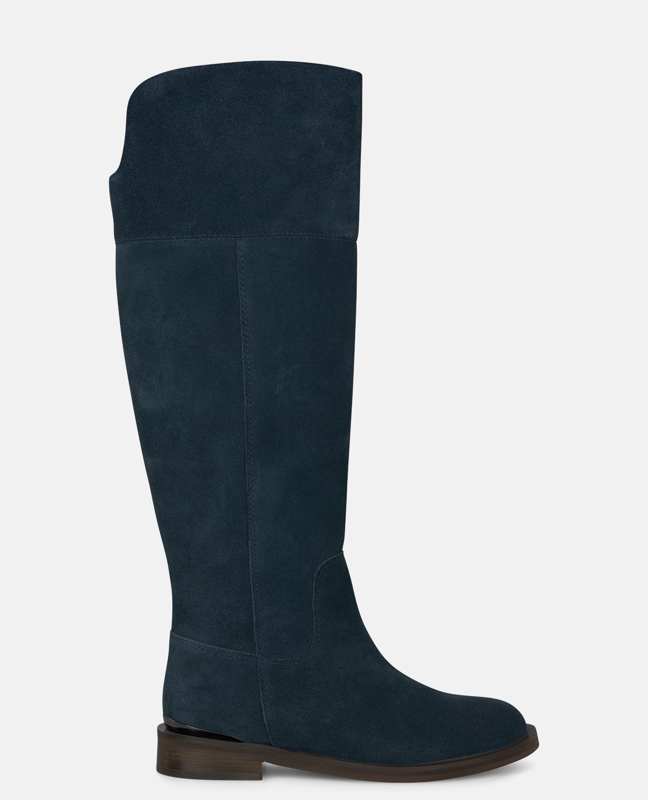 Botas básicas de mujer en ante con abertura trasera - Alma en Pena - Azul marino Azul marino-1