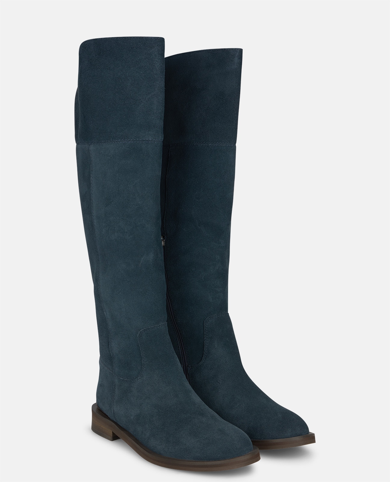 Botas básicas de mujer en ante con abertura trasera - Alma en Pena - Azul marino Azul marino-2