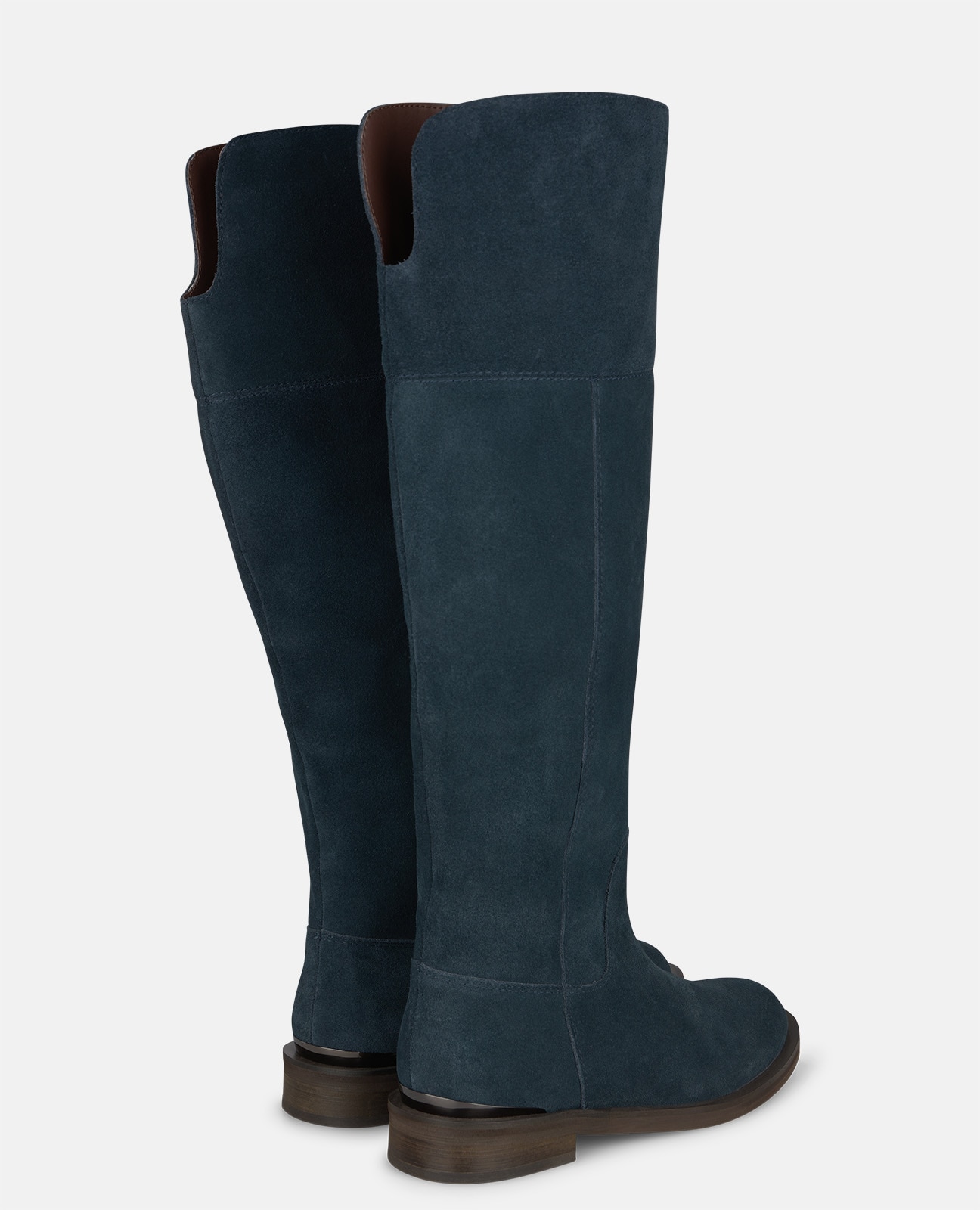 Botas básicas de mujer en ante con abertura trasera - Alma en Pena - Azul marino Azul marino-3