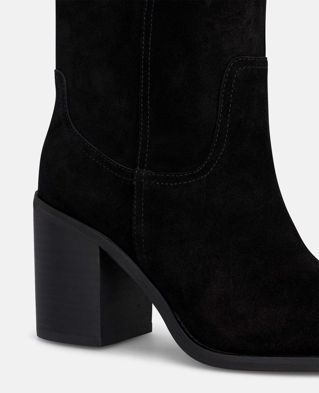 Botas básicas en ante de caña alta y puntera redonda - Alma en Pena - Negro Negro-4