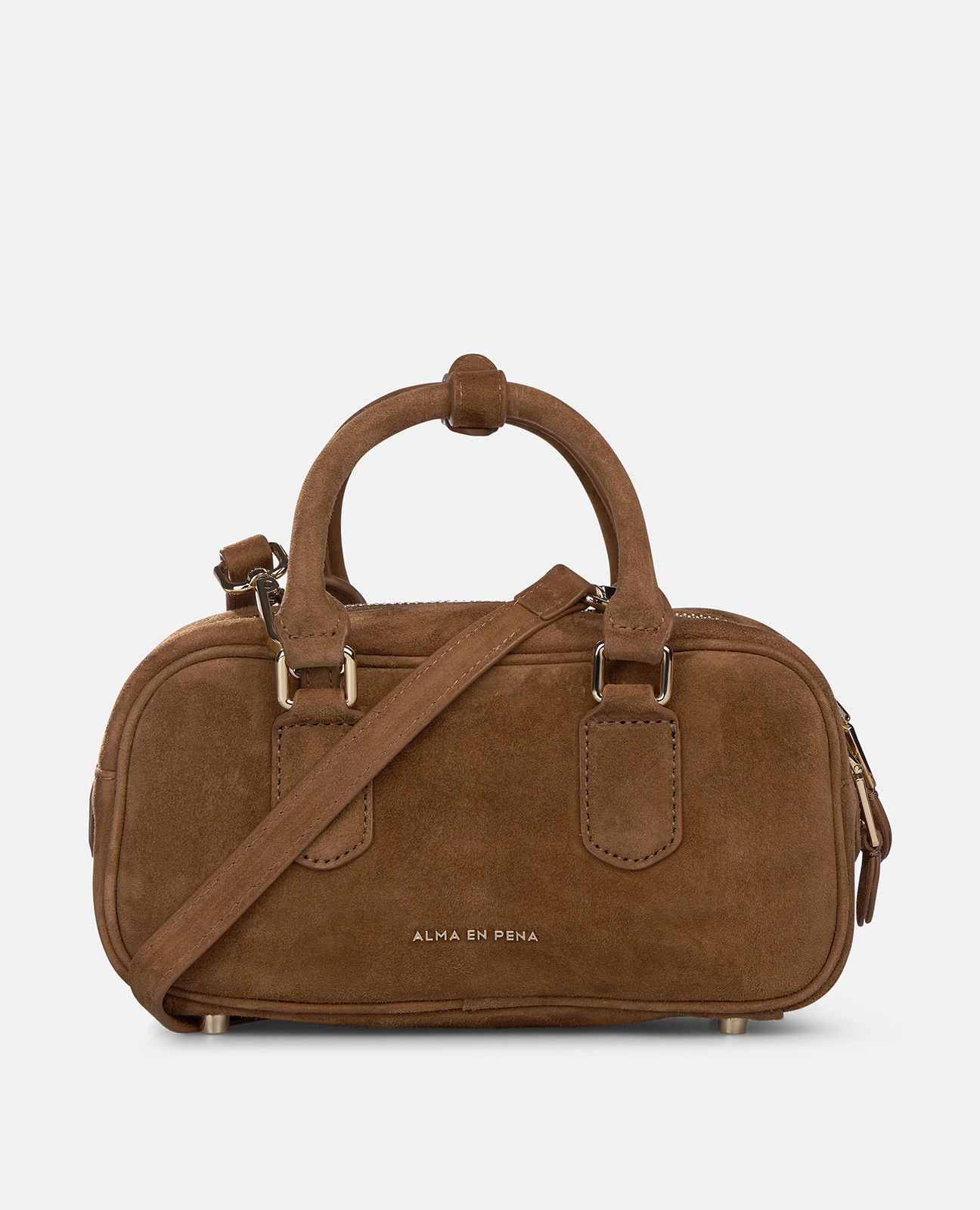 Imagen 0 de Bolso bowling de ante con doble asa Camel