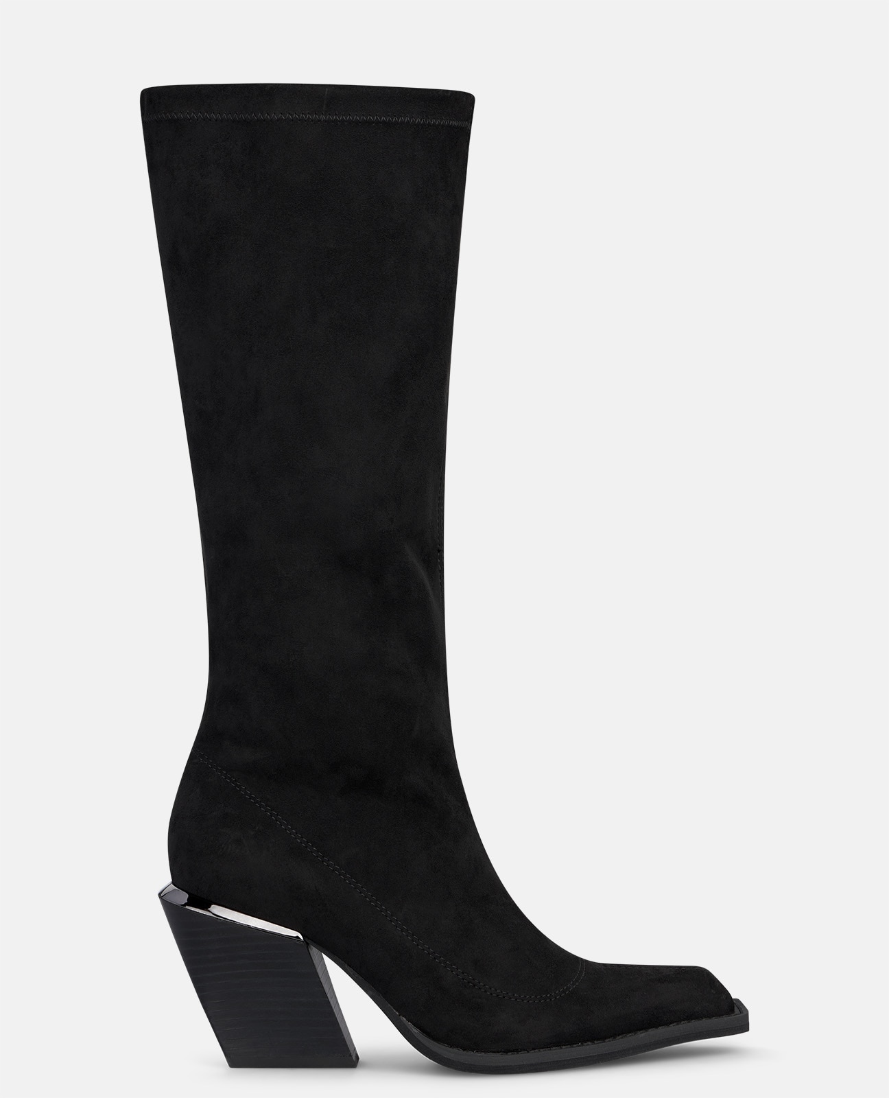 Botas básicas de mujer de caña alta con cierre cremallera - Negro Negro-1