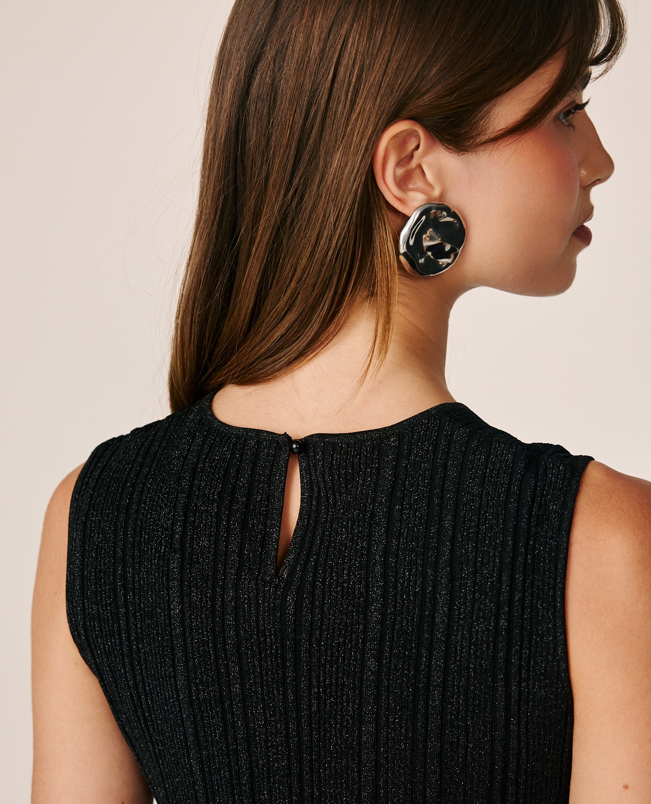 Top de punto de mujer con acabado brillantes - Alma en Pena - Negro Negro-6