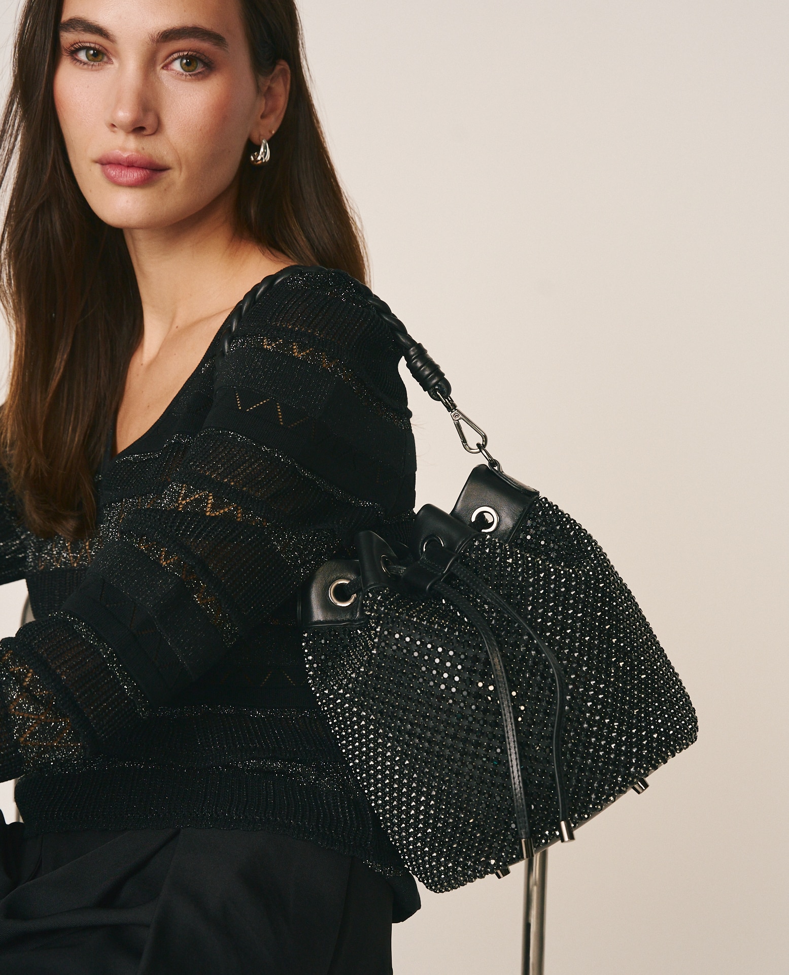 Bolso bombonera con bandolera desmontable - Alma en Pena - Negro Negro-2