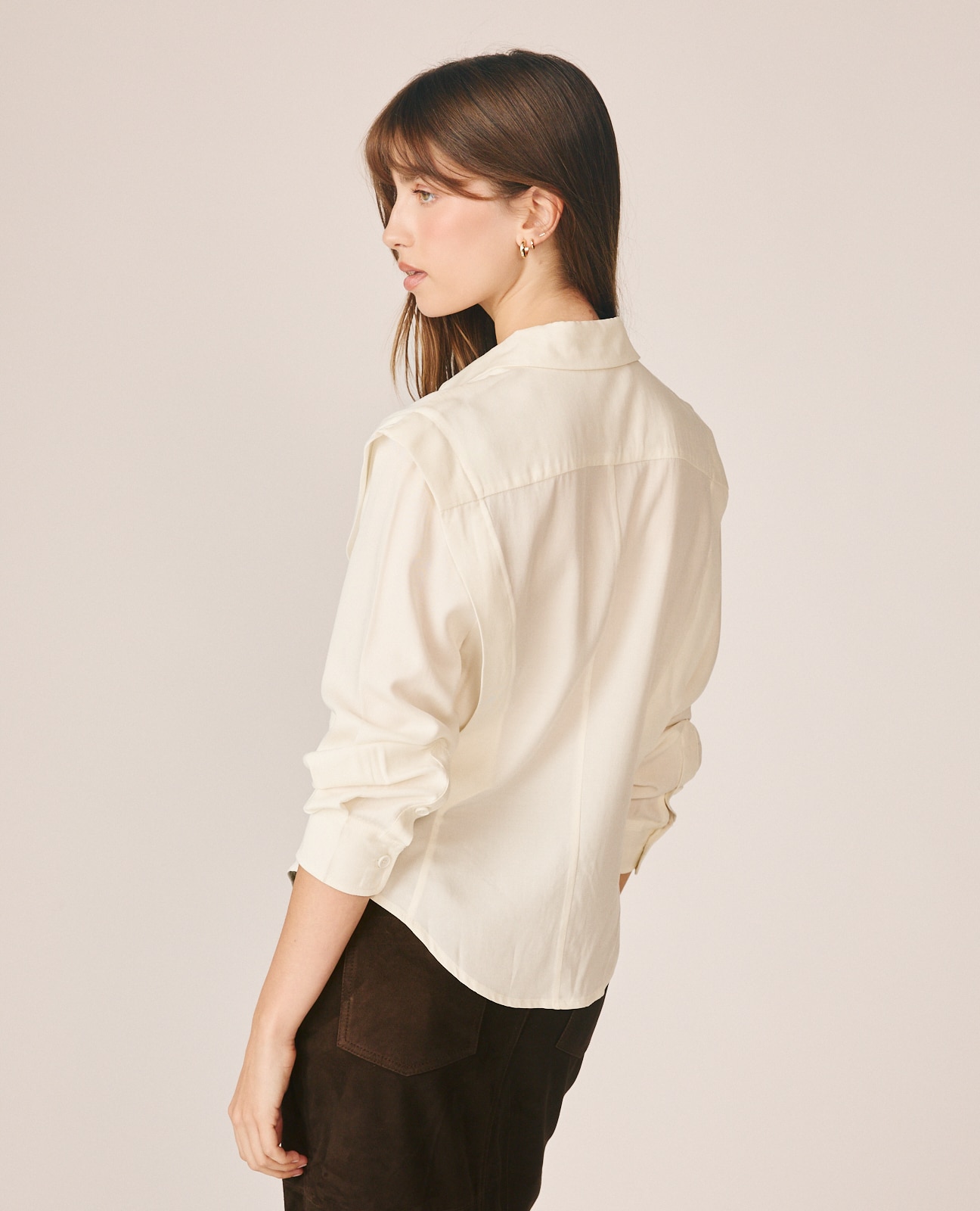 Blusa de mujer elástica con cierre abotonado - Alma en Pena - Blanco Blanco-6