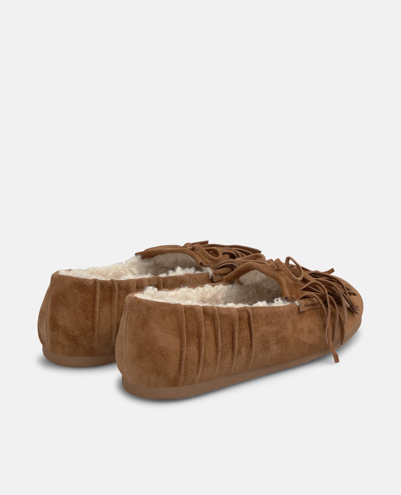 Mocasines planos de mujer en ante con flecos - Alma en Pena - Caramelo Caramelo-2