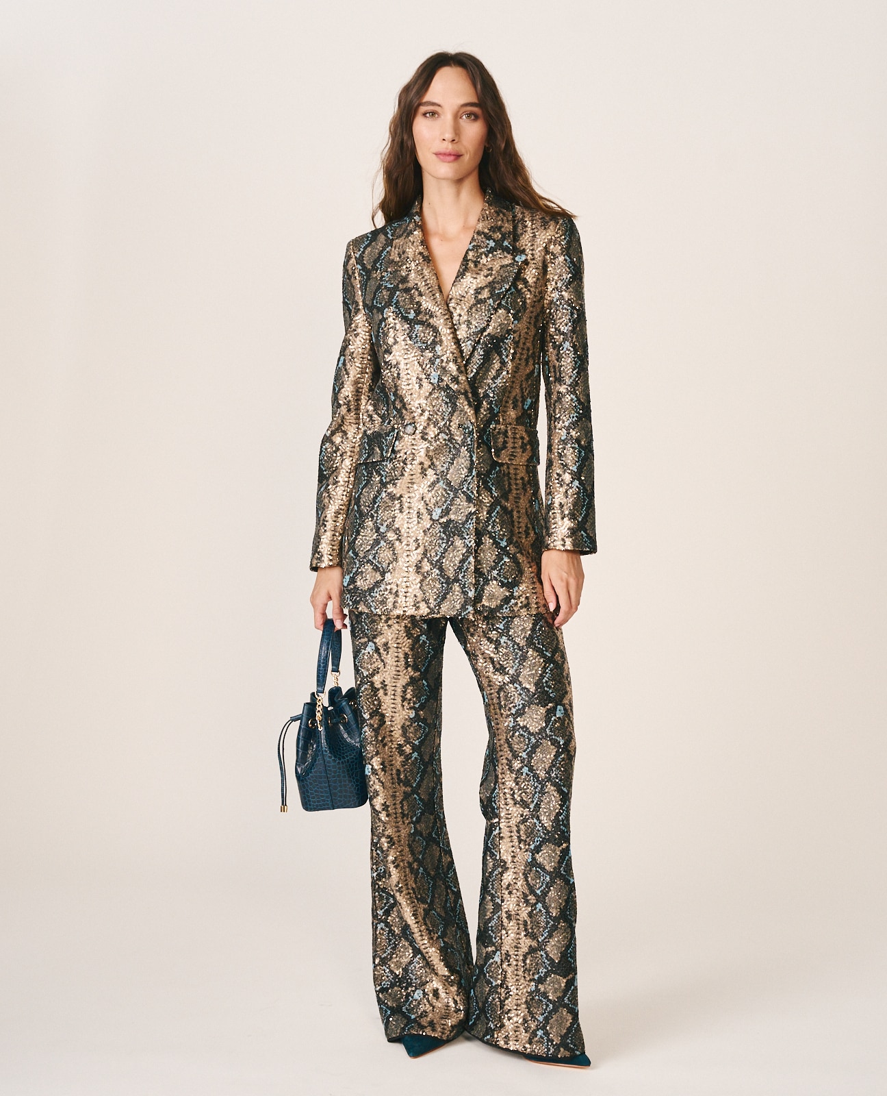 Blazer de mujer animal print con lentejuelas - Alma en Pena - Dorado Dorado-5